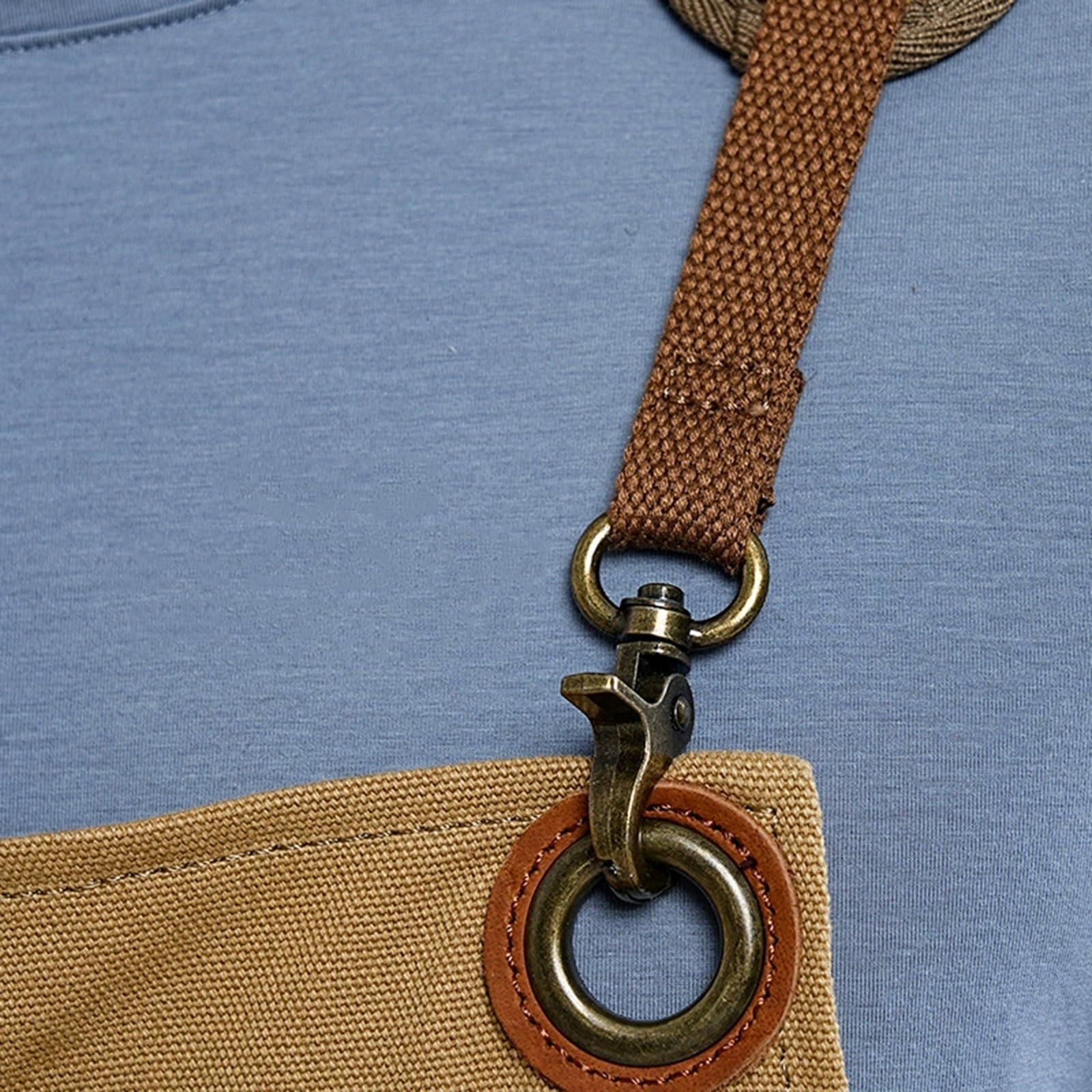 Tabliers De Travail pour Hommes Femmes, Tabliers Toile avec Sangle Réglable Et 7 Poches, Tablier pour Charpentier,Menuisier Beige,One Size