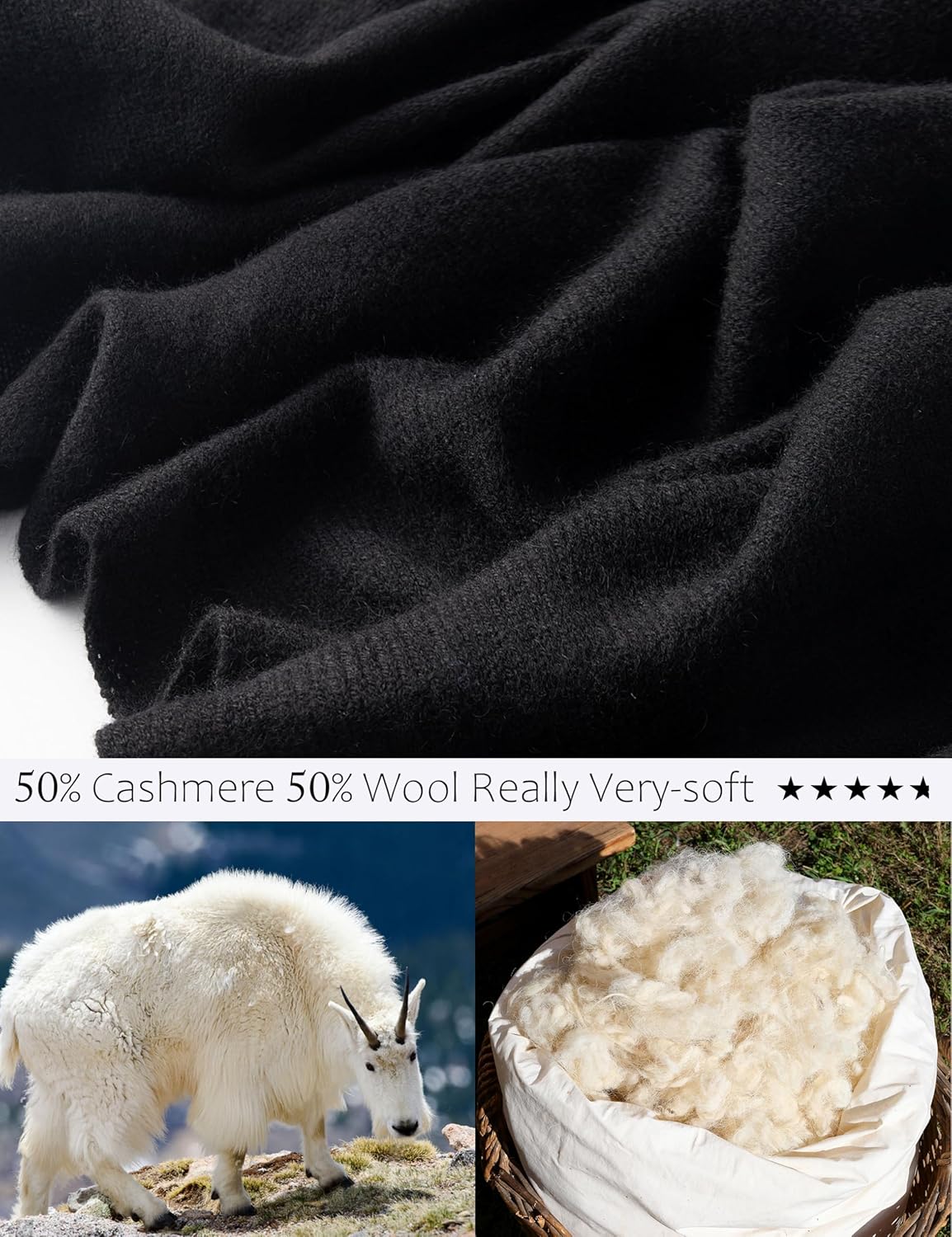 Soft Cashmere Blend Wrap with Tassels Pashmina Stole Shawl for Women Wayfarer Travel 87"x28"(plus 6" tassel) - Image 3