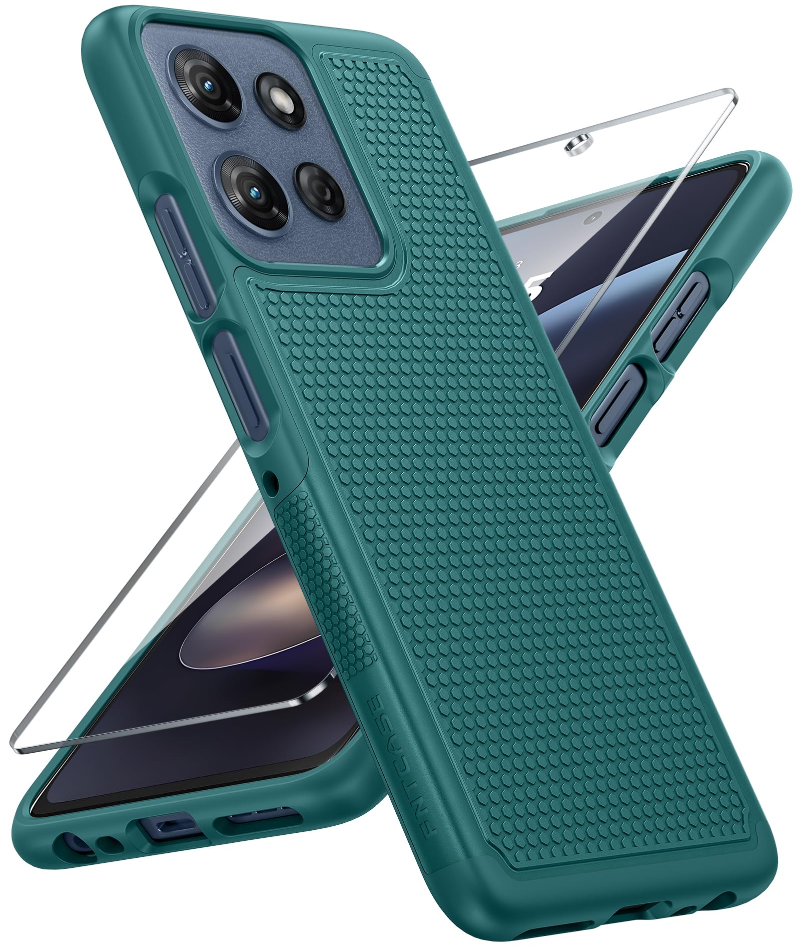 FNTCASE for Moto G 2026/2025 Phone Case: Dual Layer Non Slip Shockproof | Moto G Play 2026/G Power 2025 Case With Screen Protector, Military Drop Protection, Matte Protective Daily Phone Cover, Green