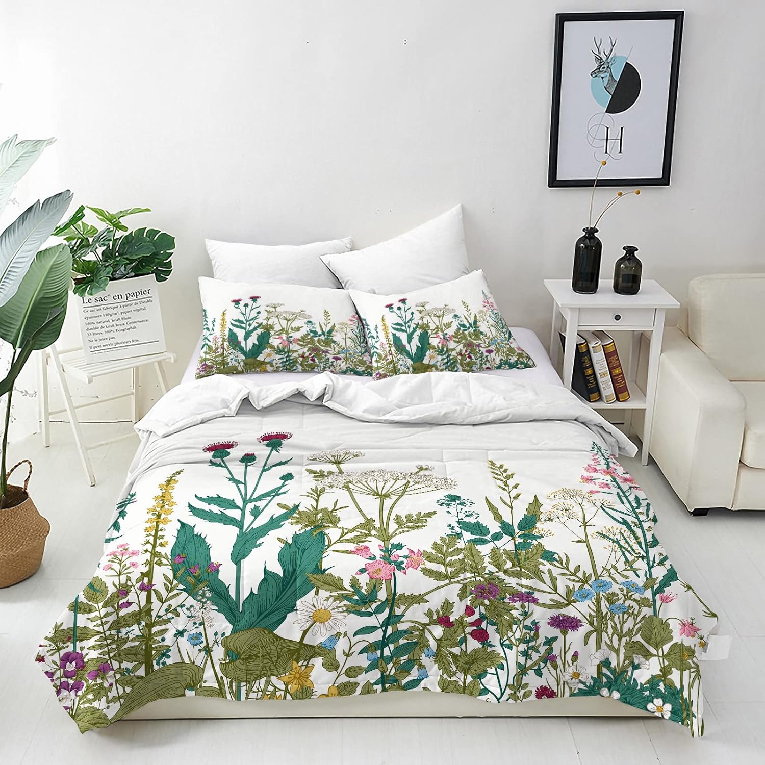 ANHOPE Wildflower Duvet Cover Set 3 Piece Bedding Set with