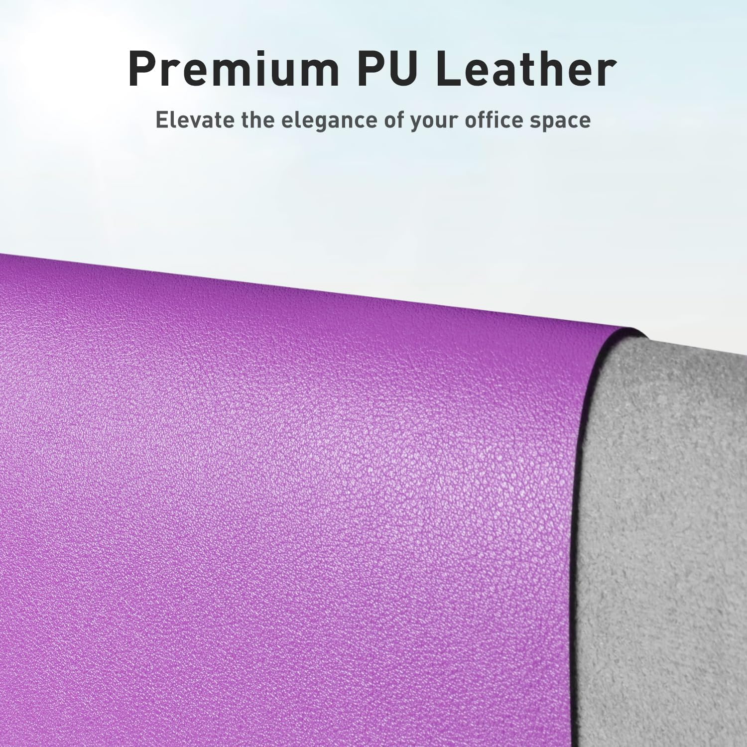 aothia faux leather desk mat – large mouse pad, non-slip pu leather blotter, waterproof writing surface for office and home (iris violet, 47.2" x 23.6") 47.2" x 23.6" iris violet