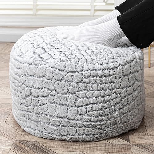 Asuprui Puf Otomano Sin Relleno Asiento Puf de Suelo Puf Otomano Reposapiés Taburete Suave para Pies 20 x 20 x 12 pulgadas Silla Mullida Silla de