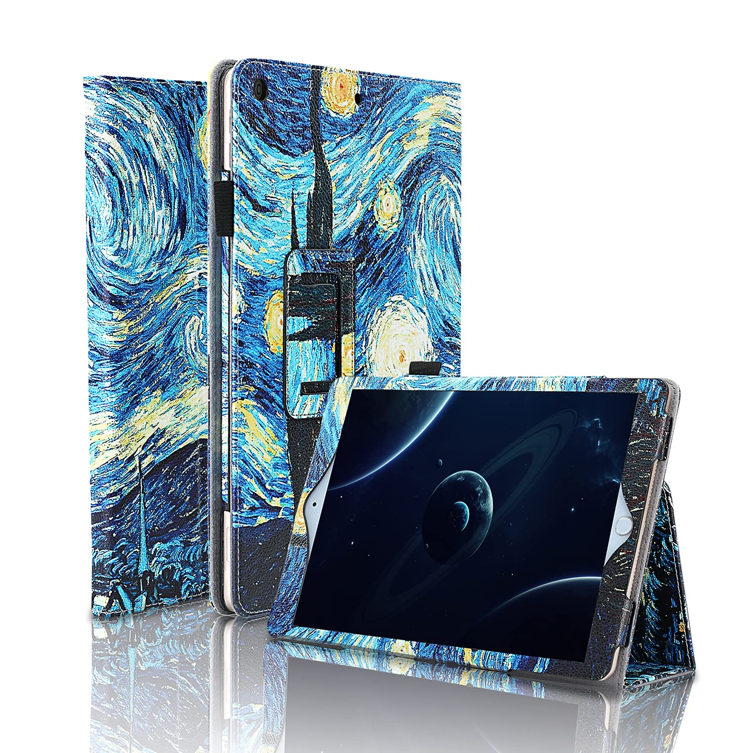 FANSONG iPad 8th Generation Case 10.2 Inch Cover 2020 iPad 8/7 Cases with Pencil Holder Leather Flip Stand Protective Sleep/Wake Slim Fit Smart Cover for Apple iPad 7th Generation 10.2" 2019,Star