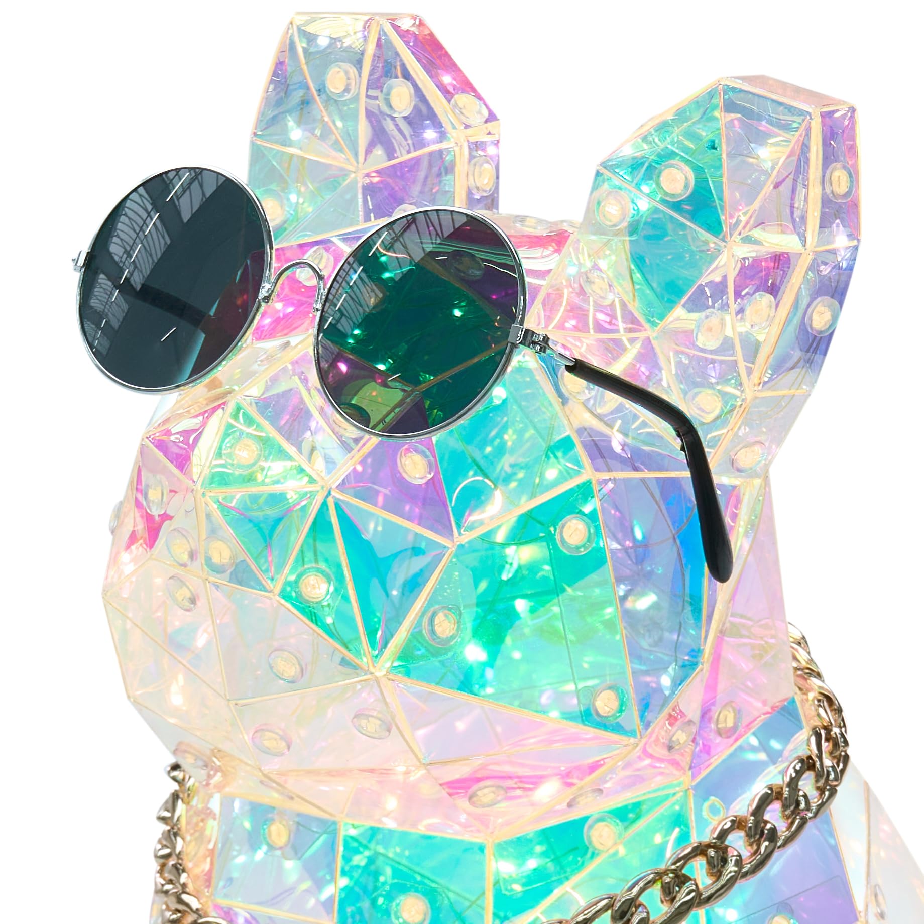 Beliani LED Dekoration Kunststoff Hundeform Französische Bulldogge leuchtend bunt Jonku