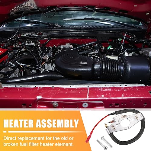 Miniatura 3 de X AUTOHAUX Elemento calentador de filtro de combustible para Ford F-250 F-350 E-350 Super Duty Excursion Econoline Calentador Asamblea Reemplazar