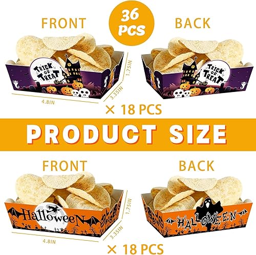 Miniatura 3 de 36 piezas de suministros de fiesta de aperitivos de Halloween, bandejas de comida de Halloween para Halloween, fiesta de cumpleaños, baby shower,