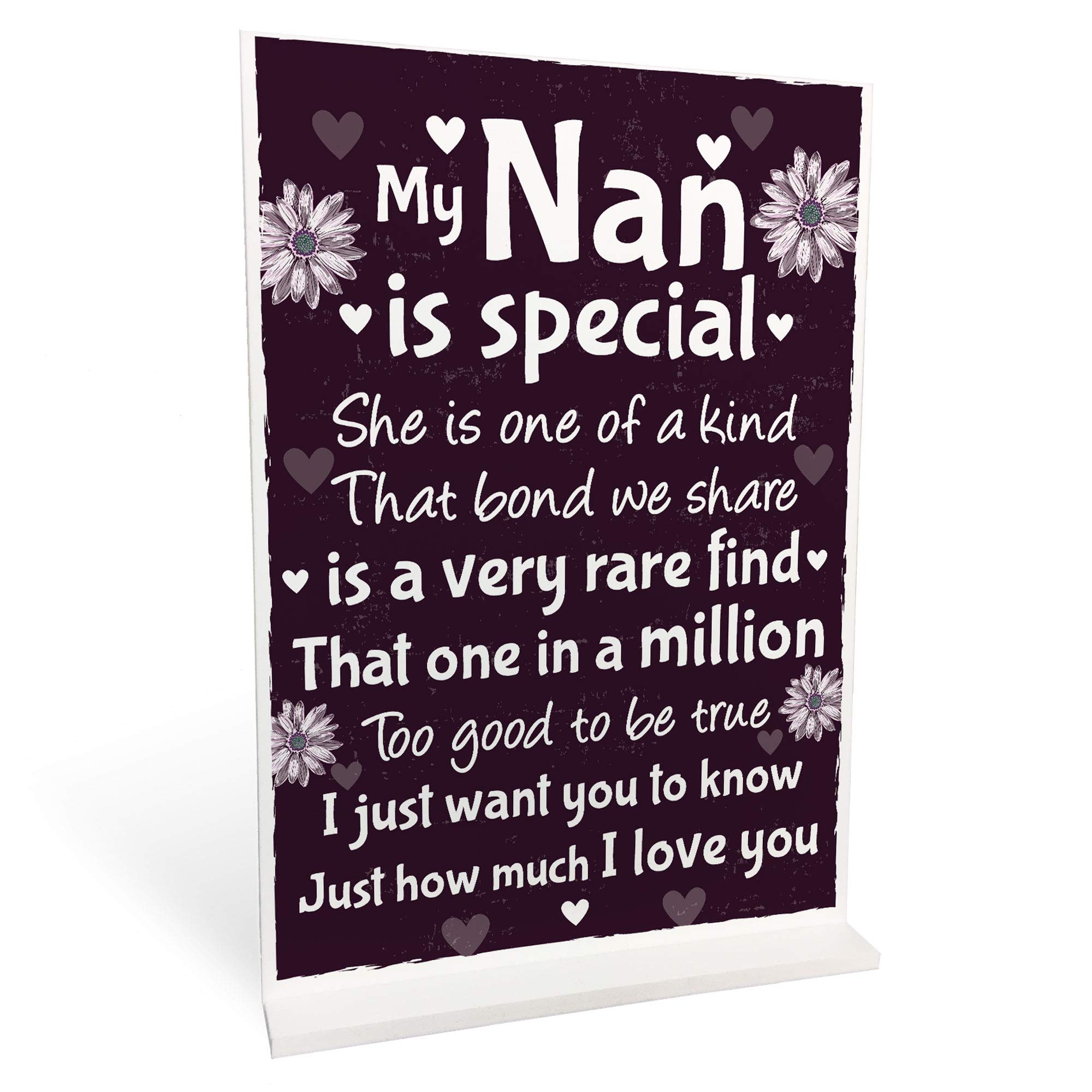 Red Ocean Nan Christmas Birthday Gifts For Grandparents Standing Plaque Thank You Gift For Nan Her