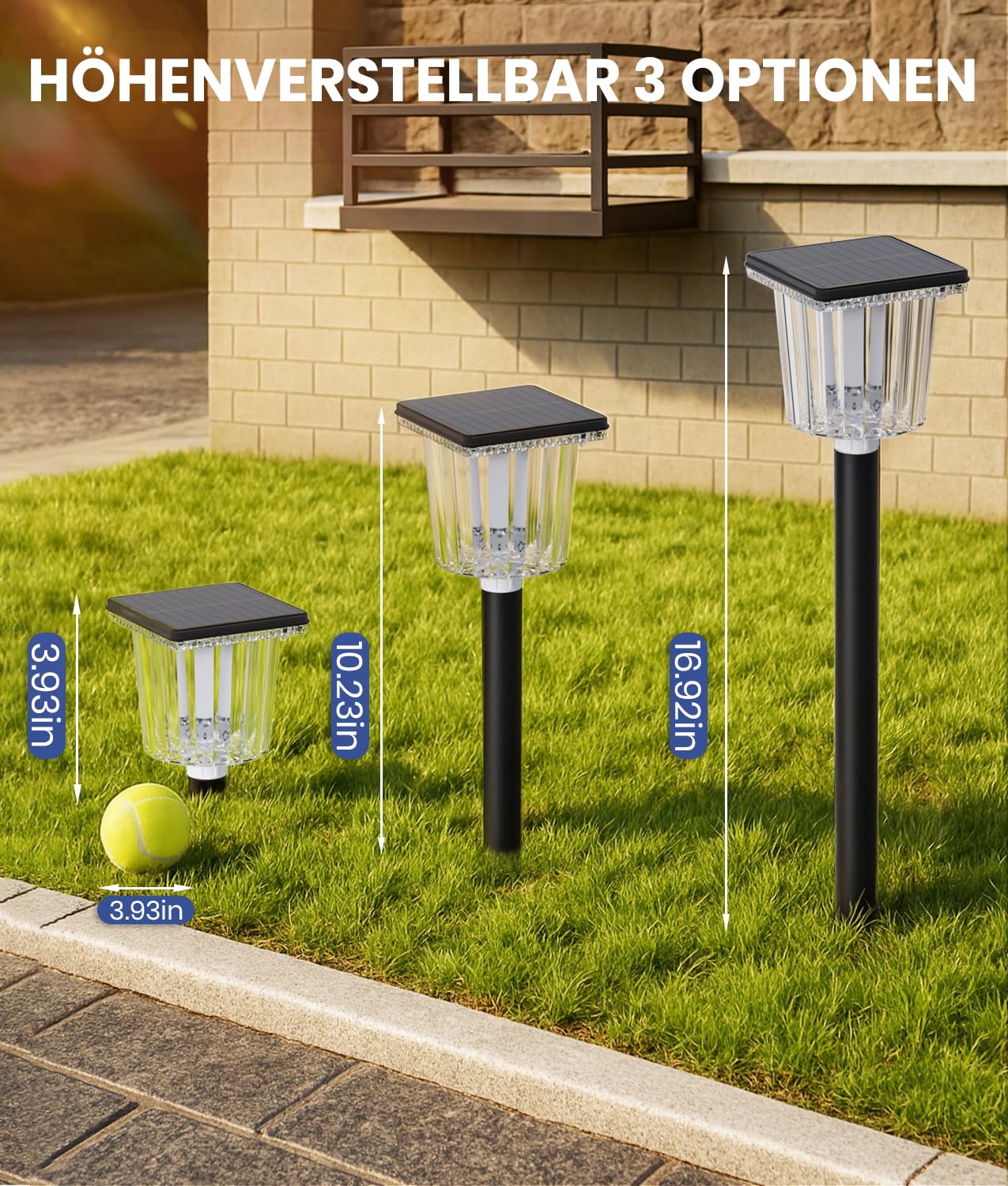 BITPOTT Solarlampen für Außen Garten, 4 Stücke Solarleuchten Garten IP65 Wassserdicht, Solar Gartenleuchten für Außen Warmweiß (3000K)/Kaltweiß(12000K) für Wege Pfad Terrase Gehweg