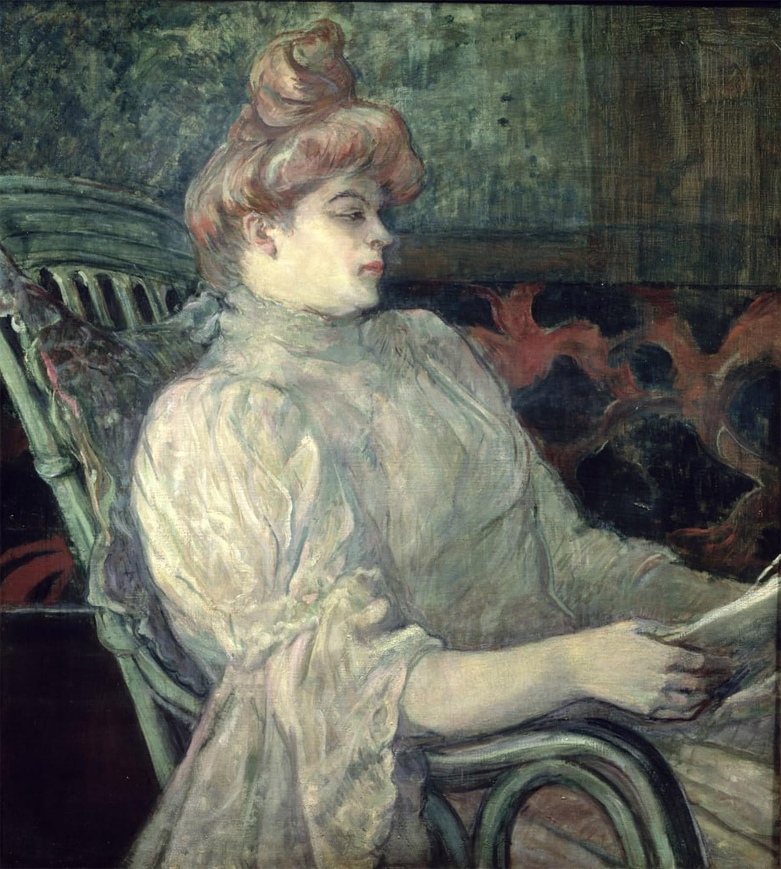 SERENDIPITP Vintage Picture Print on Canvas Wall Art Poster Woman Reading by Henri De Toulouse Lautrec Artwork Print Poster for Wall Decor 60x90cm