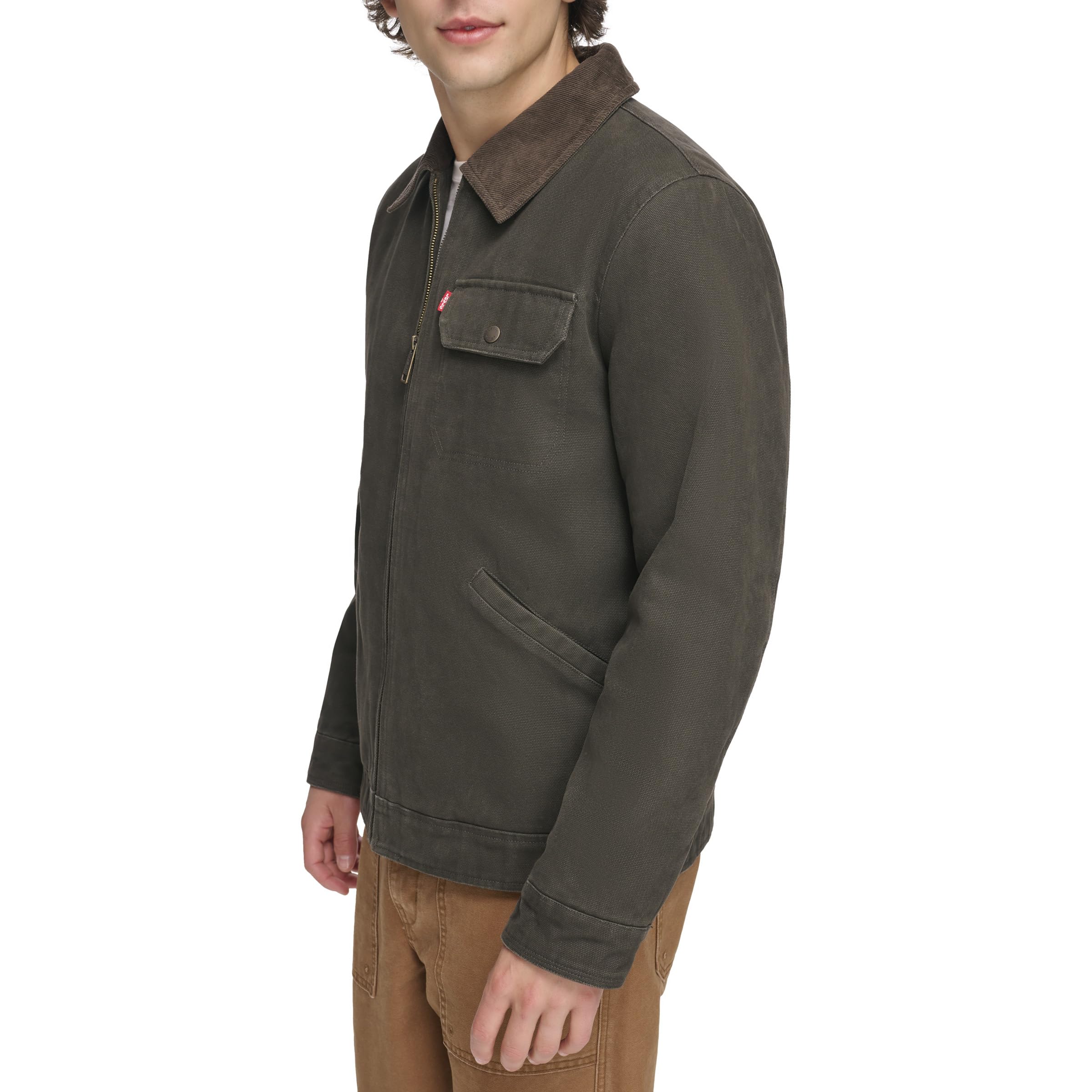 Levi's Herren Workwear Cotton Canvas Corduroy Collar Depot Jacket Baumwolljacke, Oliv/Blatt für Mich (Leaf It to Me), S – Ansicht 3