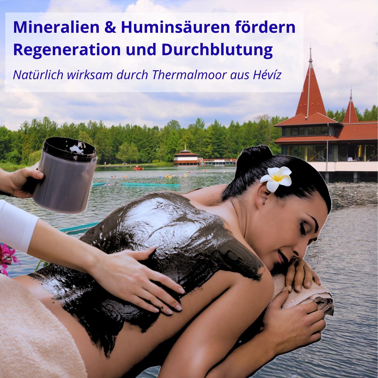 Hévíz Thermalschlamm – Ungarische Moor- & Fangopackung mit Mineralien & Huminsäure | Naturreine Pflege für Haut, Muskeln & Gelenke | Wellnessanwendung zu Hause (1 kg)