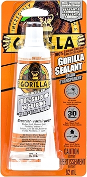 Gorilla 100% Silicone Sealant Caulk - Clear Transparent