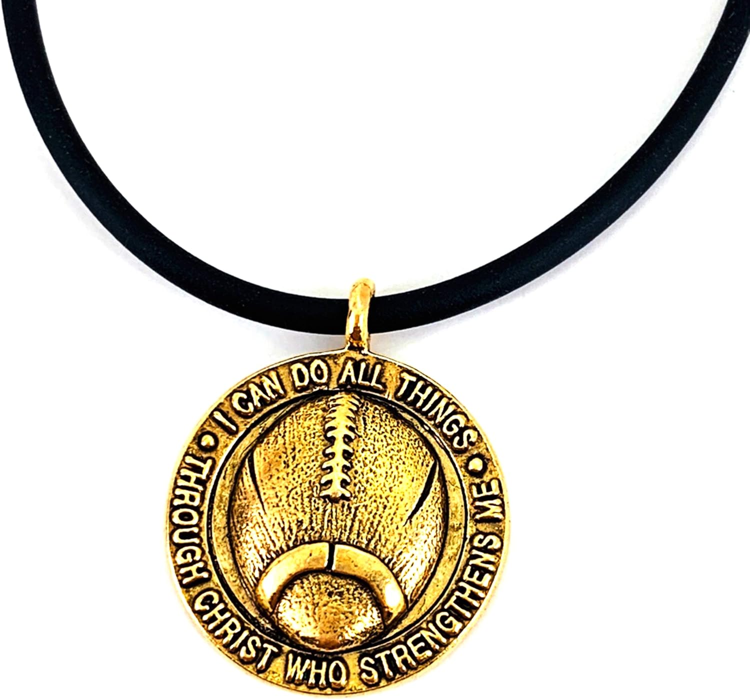 Football Necklace I Can Do All Things Through Christ in