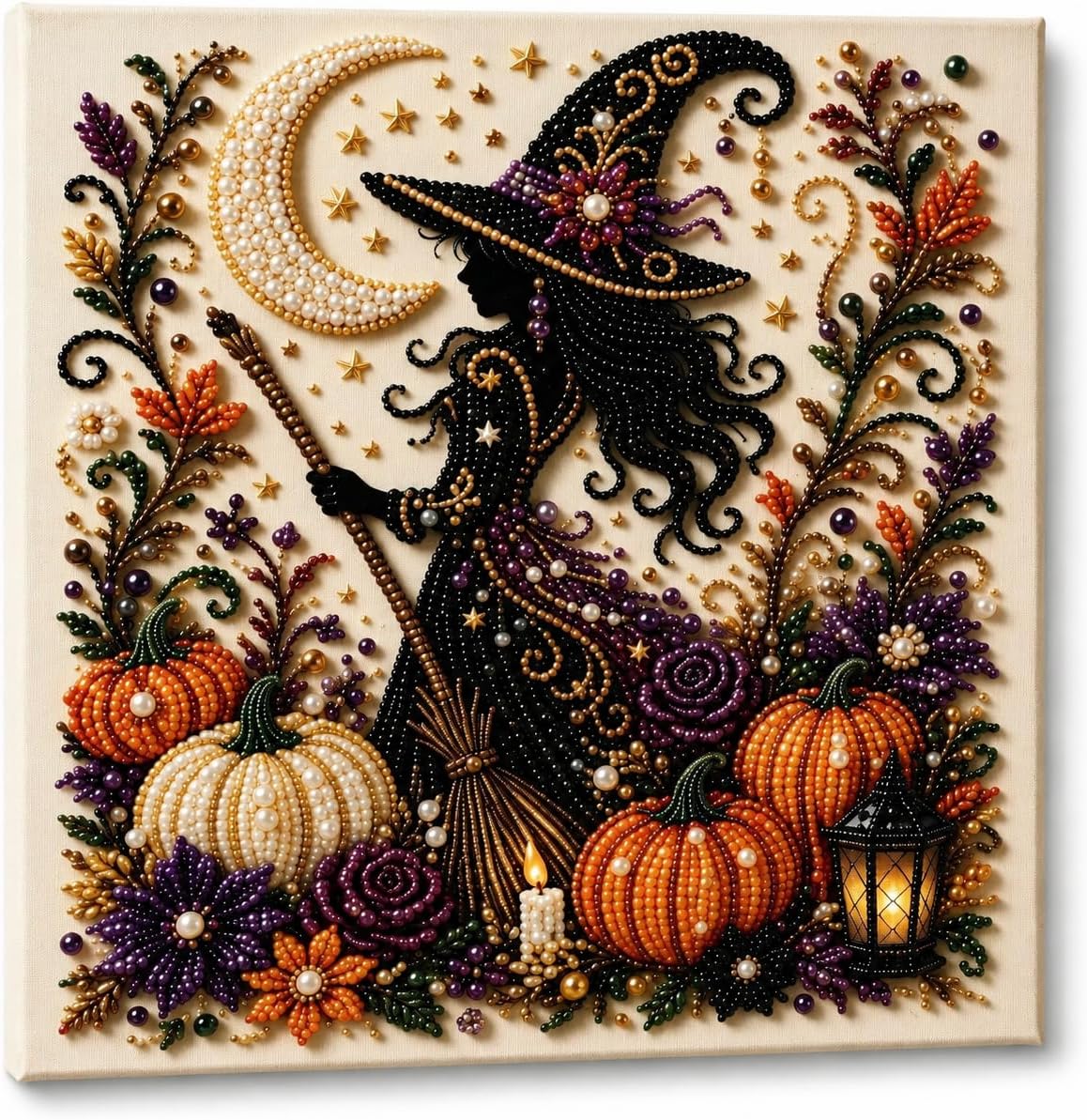 Halloween Ghost Pearl Art Kits for Adults with Frame (Ghost)
