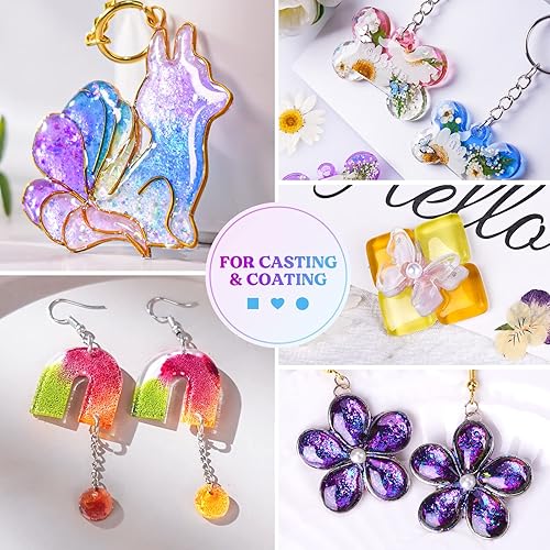 Miniatura 8 de Paquete de 7.05 oz de alta viscosidad y 7.05 oz de resina UV transparente de baja viscosidad