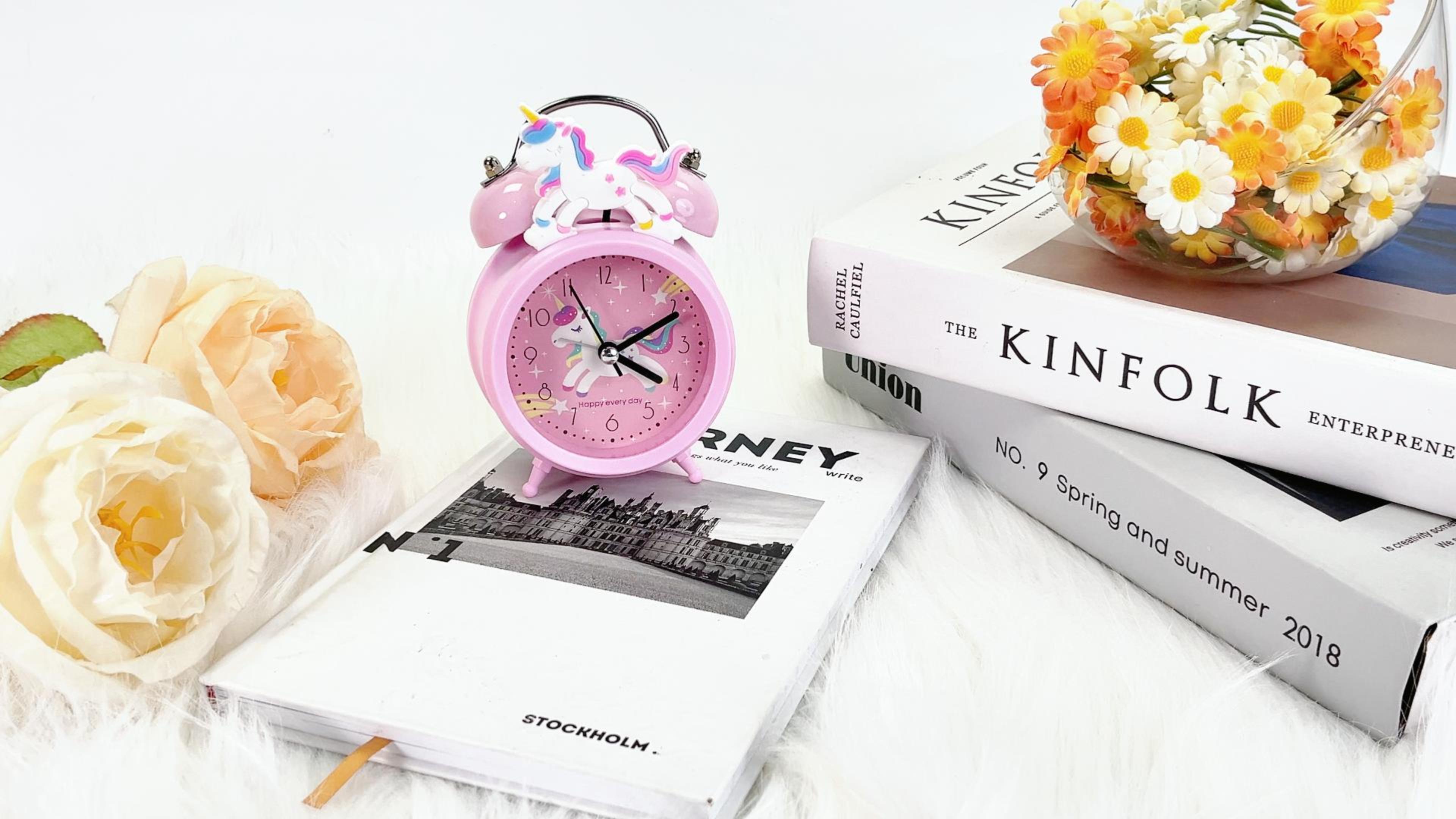 Despertador Analógico De Unicornio Para Niñas – Silencioso Sin Tictac, Con Luz Colorida Y Volumen Ajustable, En Lila Pálido – Perfecto Para Aprender A Leer La Hora