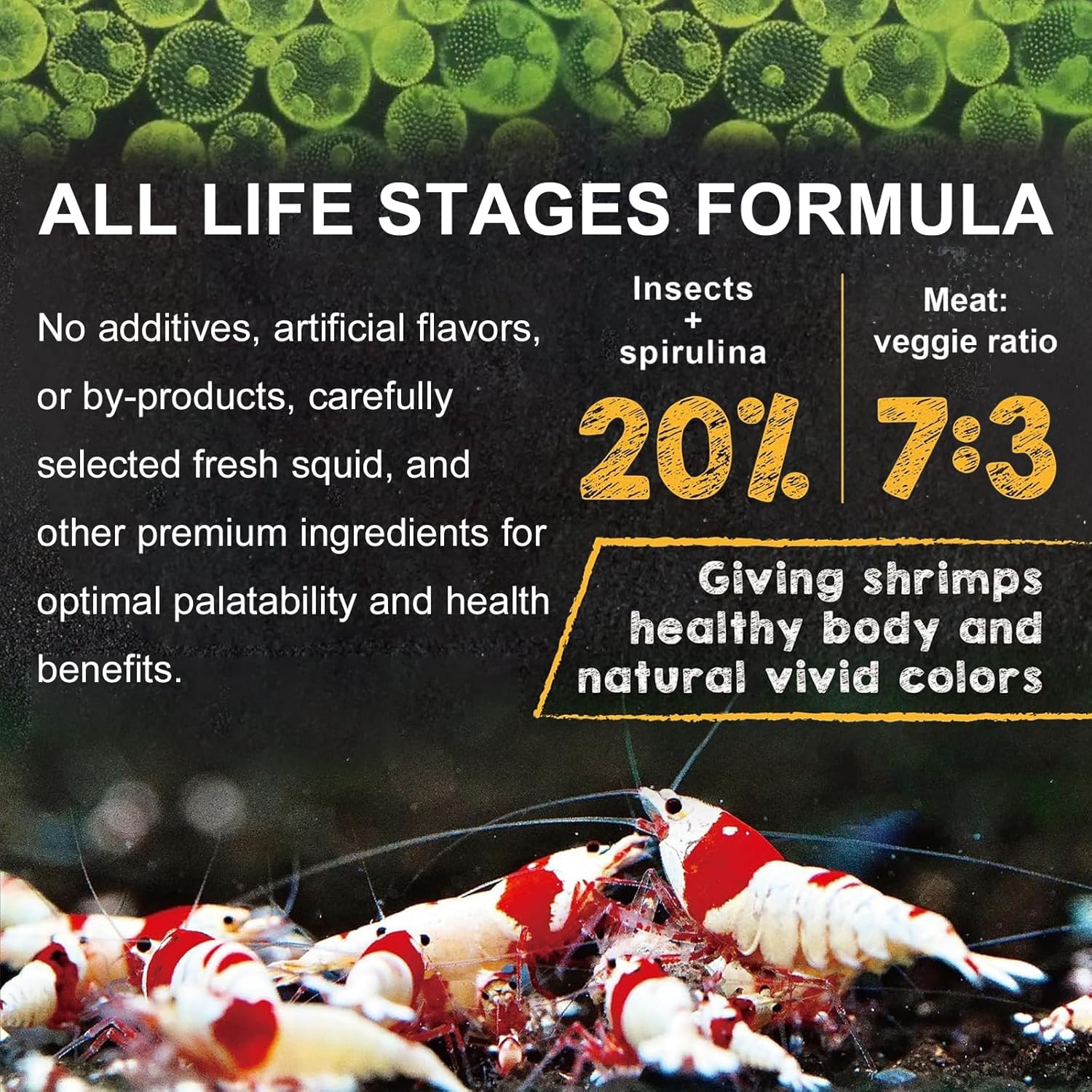 Bubble Magus Shrimp Food, All Natrual Ingredients, High Protein, Rich in Vitamins for Crystal, Caridina and Small Tropical Shrimp (2.5 Ounce)