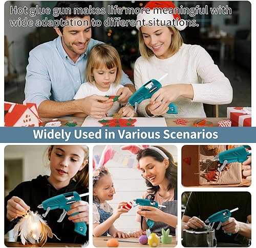 Miniatura 7 de Pistola de pegamento caliente inalámbrica con 30 barras de pegamento premium, pistola de pegamento inalámbrica de 20 W, precalentamiento rápido