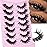 EYDEVRO False Eyelashes Wet Cat Eye Lashes Spiky Faux Mink Lashes Wispy Fairy Manga Lashes Natural Strip Lashes with Spikes 7 Pairs Pack