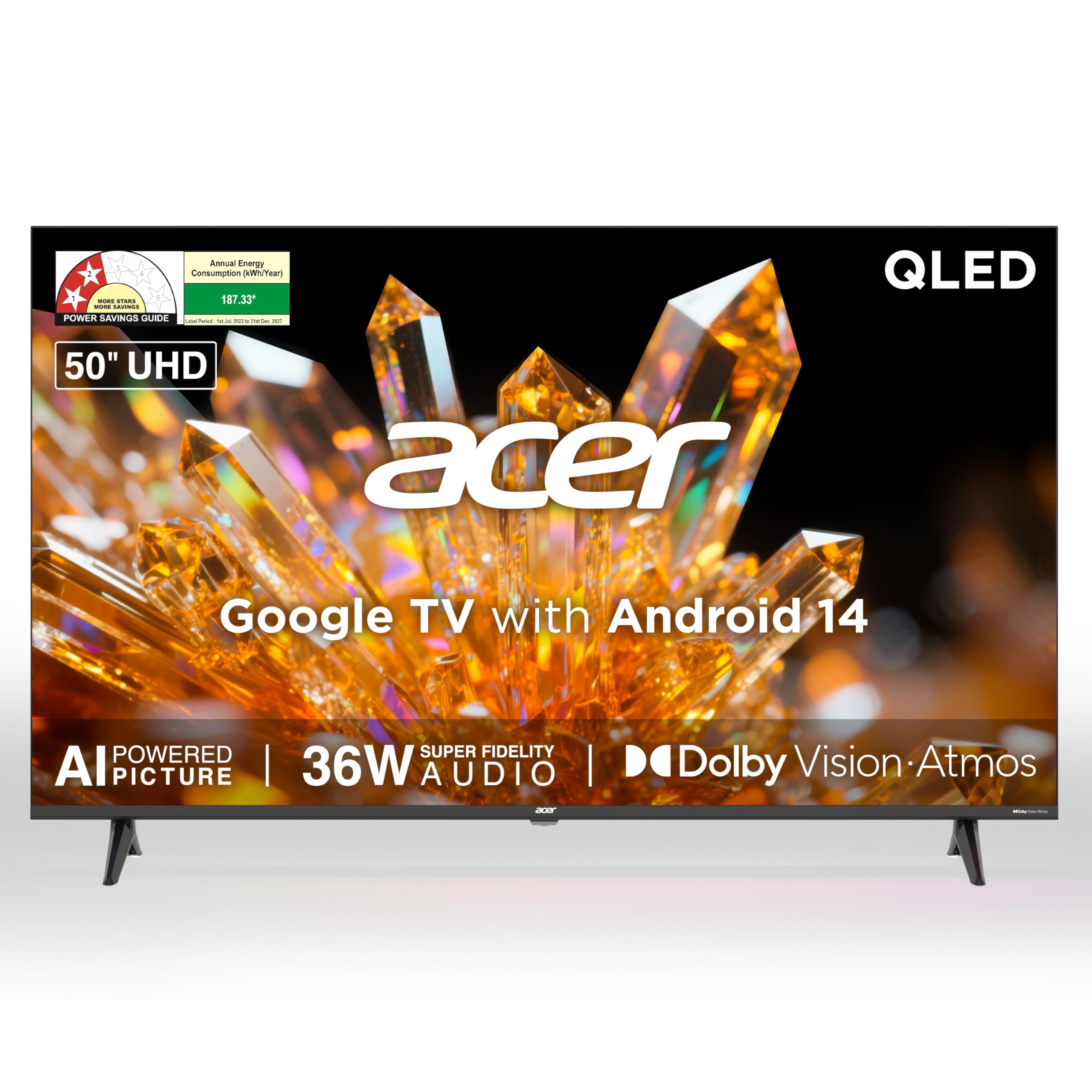 Acer 127 cm (50 inches) Ultra V Series 4K Ultra HD Smart QLED Google TV AR50QDVGU2875BD