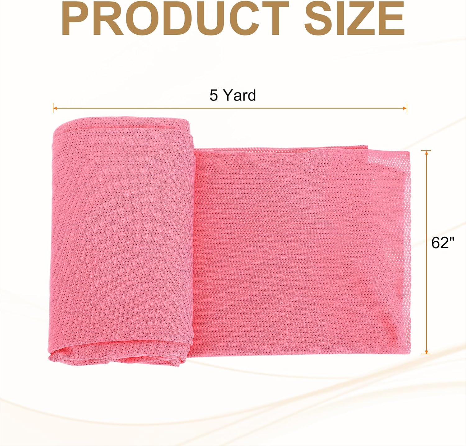 PATIKIL 62 Inch Wide Mesh Fabric Slightly Stretchy for Sewing Backpack Pocket and Straps, Netting Clothes, Netting Bags, Shopping Bags, Pink 5 Yard