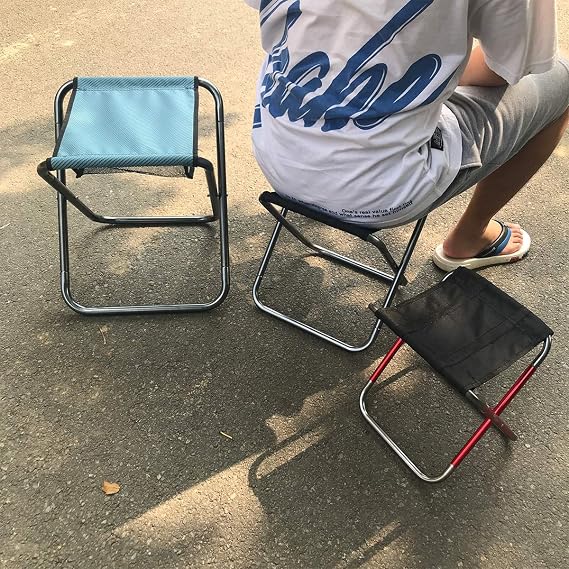 Folding Camping Stool - Mini Outdoor Folding Chair - Portable Seat - Lightweight - for Fishing, Camping, Travel, Hiking, Beach, BBQ (Medium)