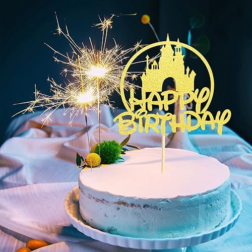 Miniatura 5 de Arthsdite Decoración para pastel de cumpleaños con temática de castillo, decoración de fiesta de cumpleaños con temática de castillo, decoración de