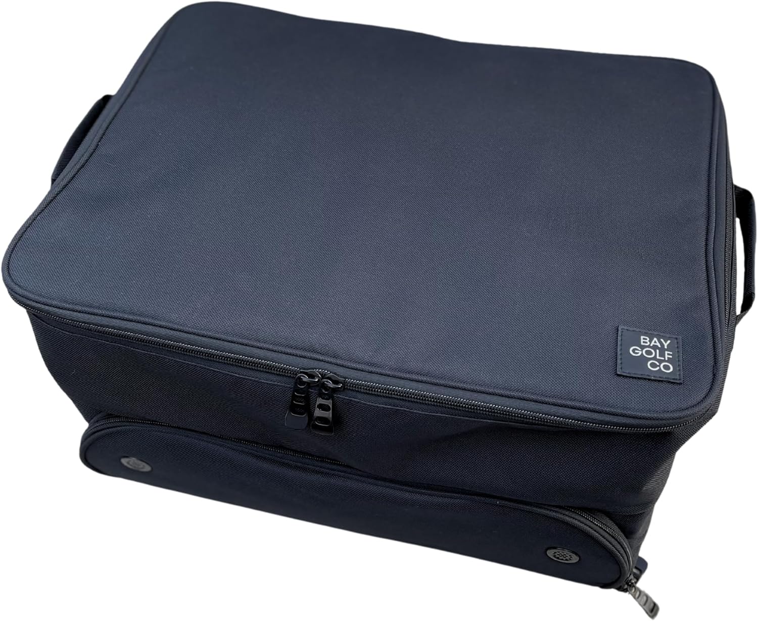 Bay Golf BG1 Golf Trunk Organizer – Water-Resistant 2-Level Golf Gear Storage for Car or SUV, Fits 2 Pairs of Shoes, Ventilated Compartments, Durable Design