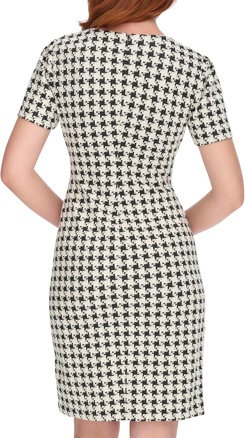 Tommy Hilfiger Womens Short Sleeve Asymmetric Hem Sheath Dress - Image 4