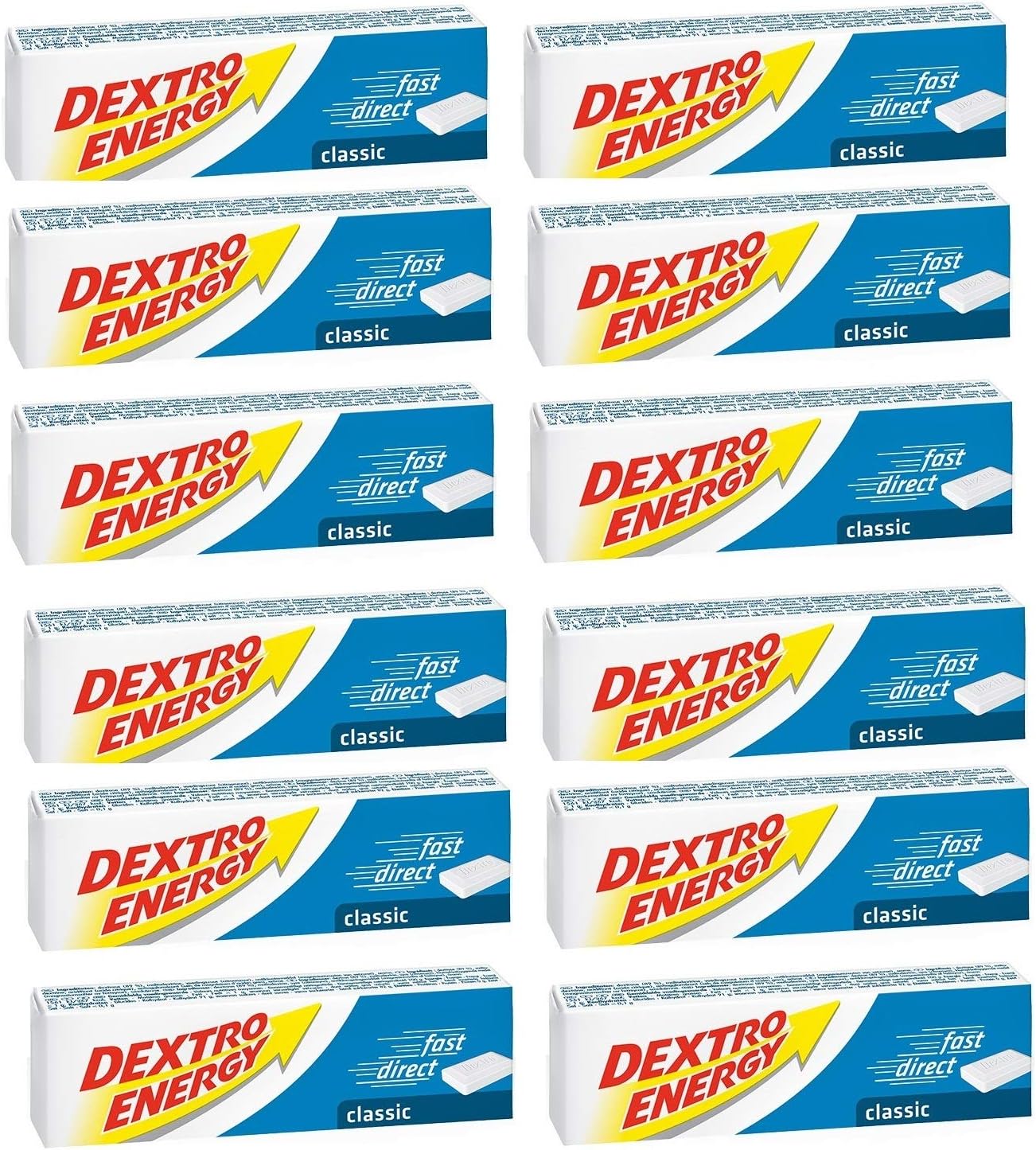 TWELVE PACKS of Dextro Energy Glucose Tablets Classic 47g