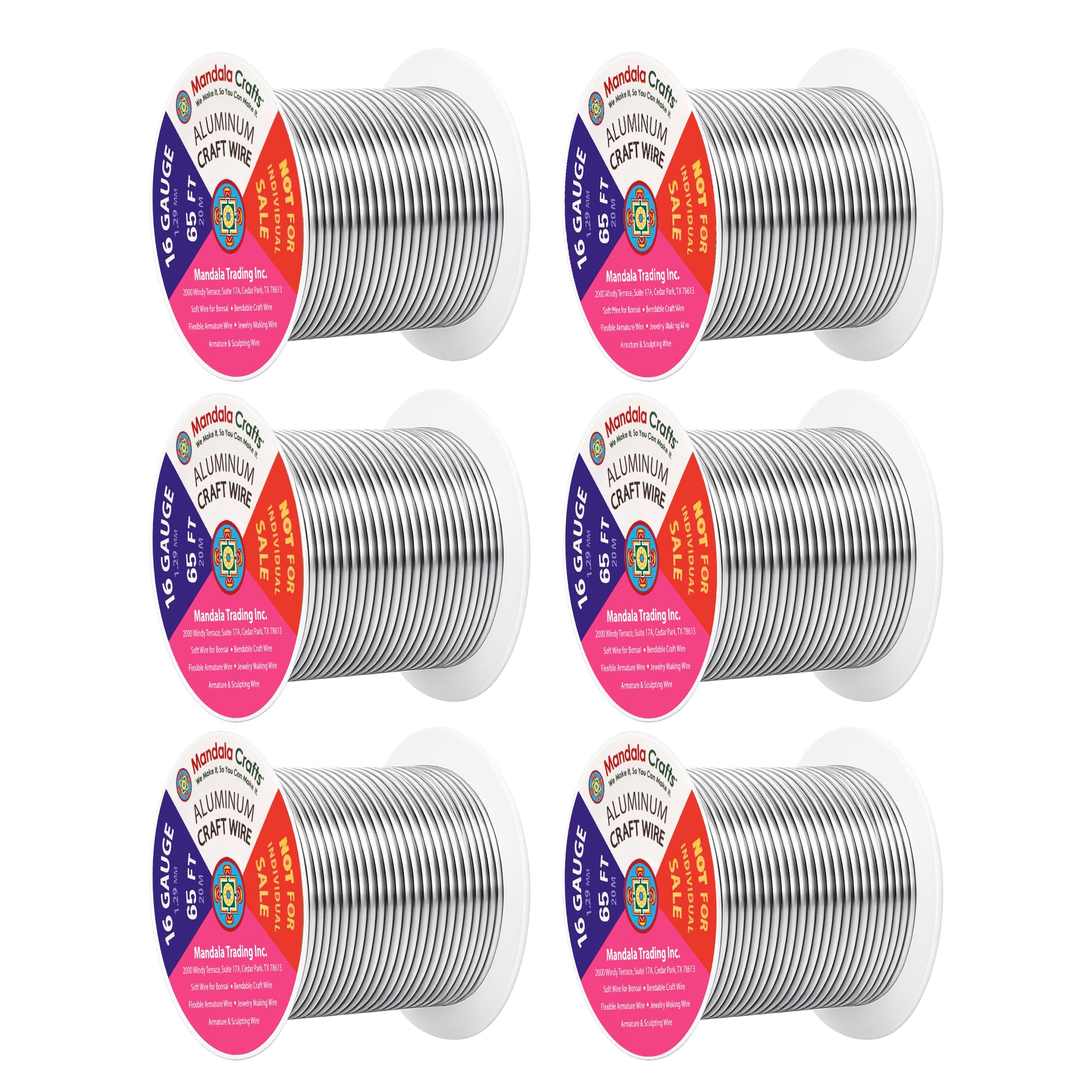 Mandala Crafts 16 Gauge Silver Tone Combo Anodized Aluminum Craft Wire