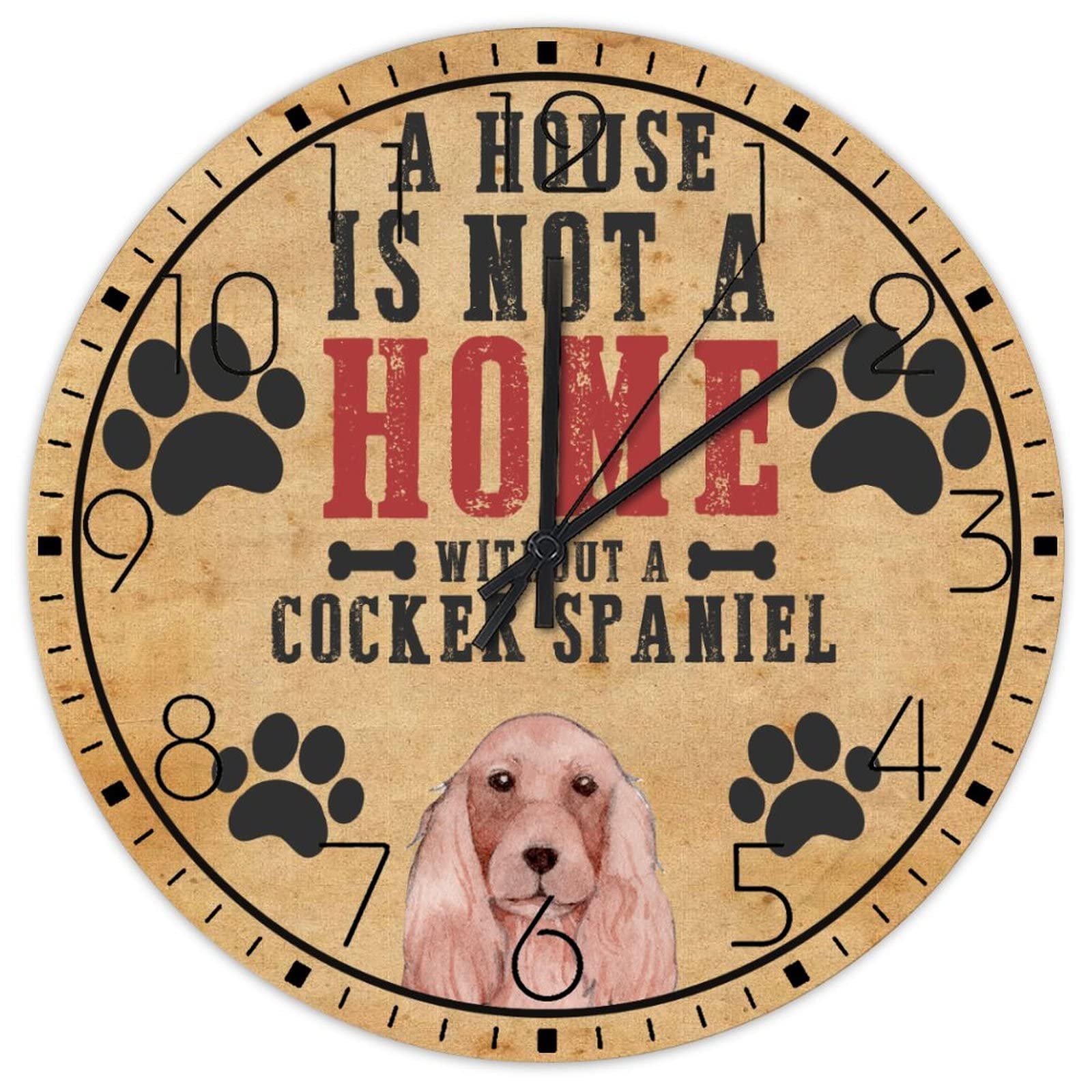 Horloge murale en bois illustration animal de compagnie cadeau ideal maitre chien
