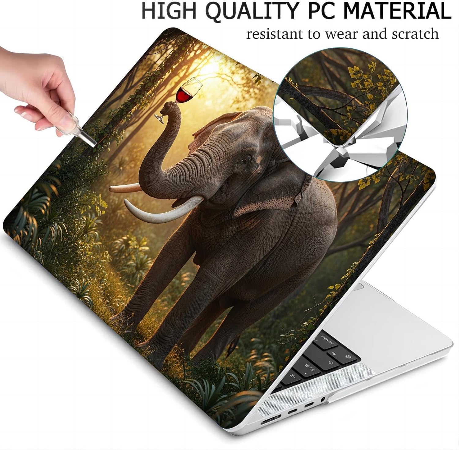 Compatible with MacBook Neo 13-inch, Hard Shell Case with Keyboard Cover and Screen Protector (A3404 A18 Pro chip, 2026 Release) - Elephants MC23203