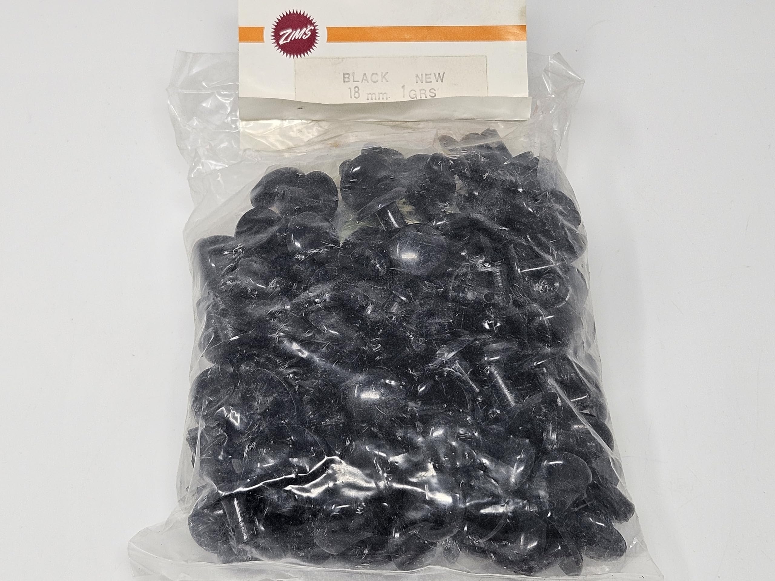 Generic 18mm Round Black Flat Domed Plastic Safety Eyes for Craft Amigurumi Dolls or Puppets (Bulk Pack of 144), FEY-18-Bulk