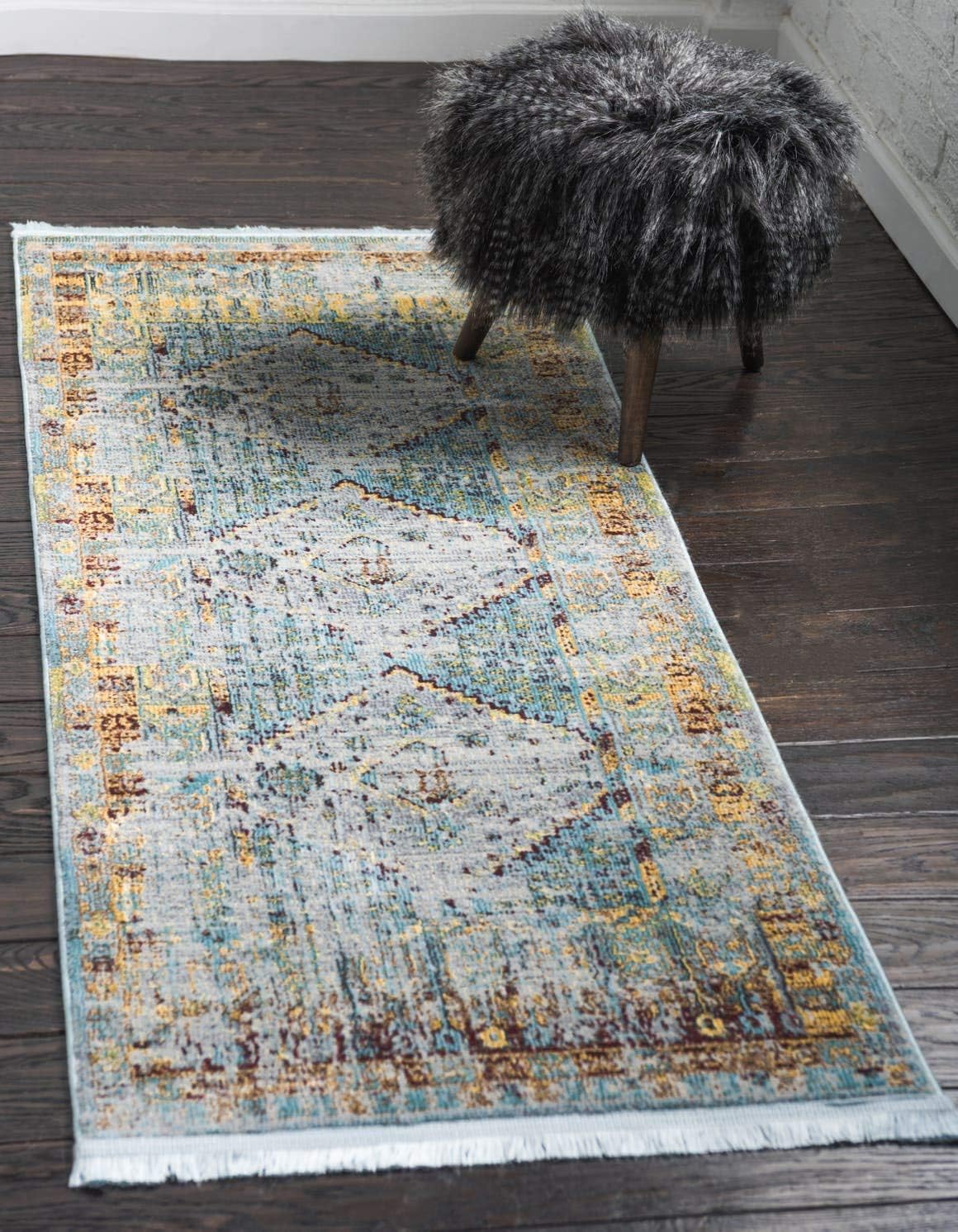 Unique Loom Baracoa Collection Area Rug - Cayo Hueso (2' 2" x 6' 1" Runner, Light Blue/ Beige)