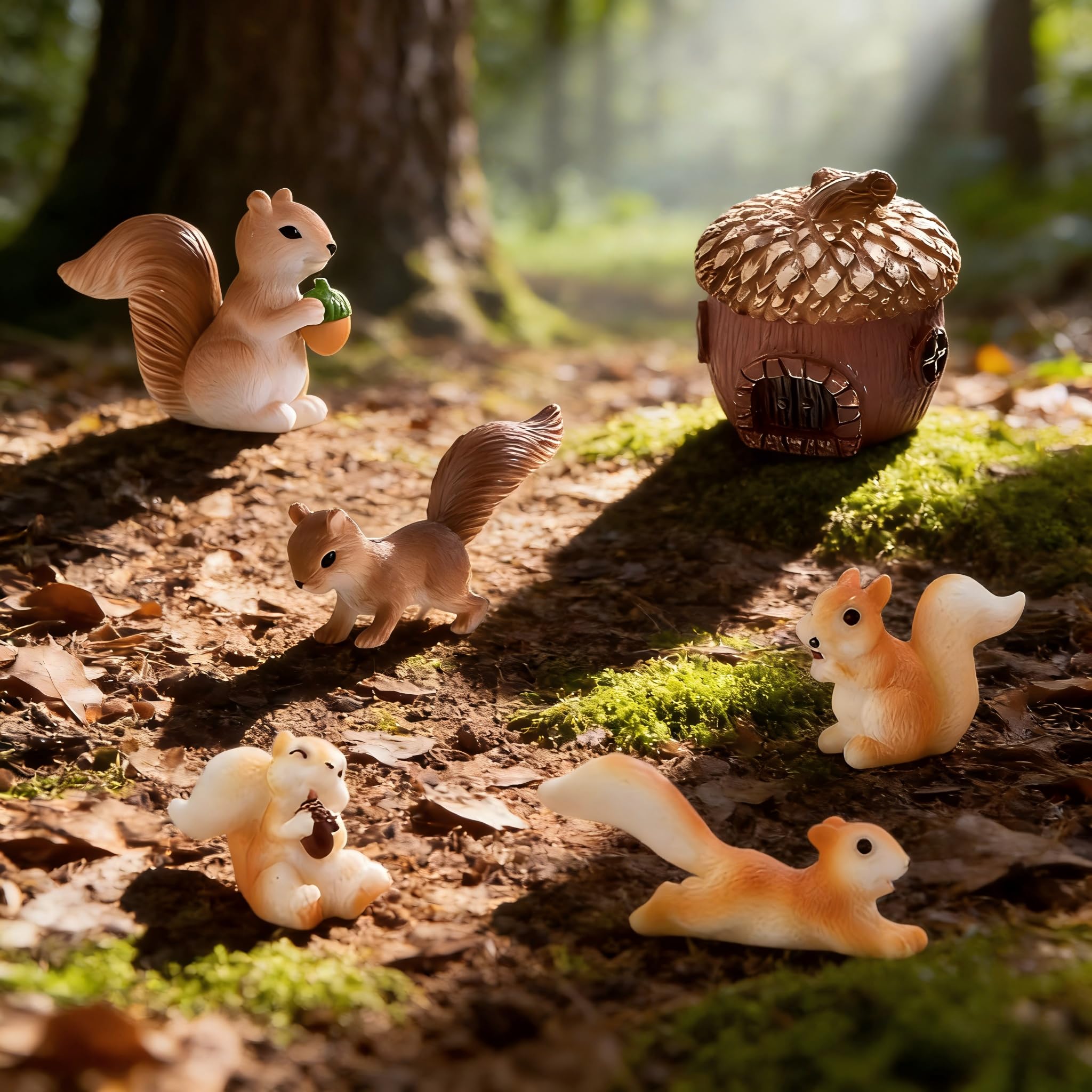 Amazon.co.jp: リスのフィギュア8個、ミニリスフィギュアプレイセット