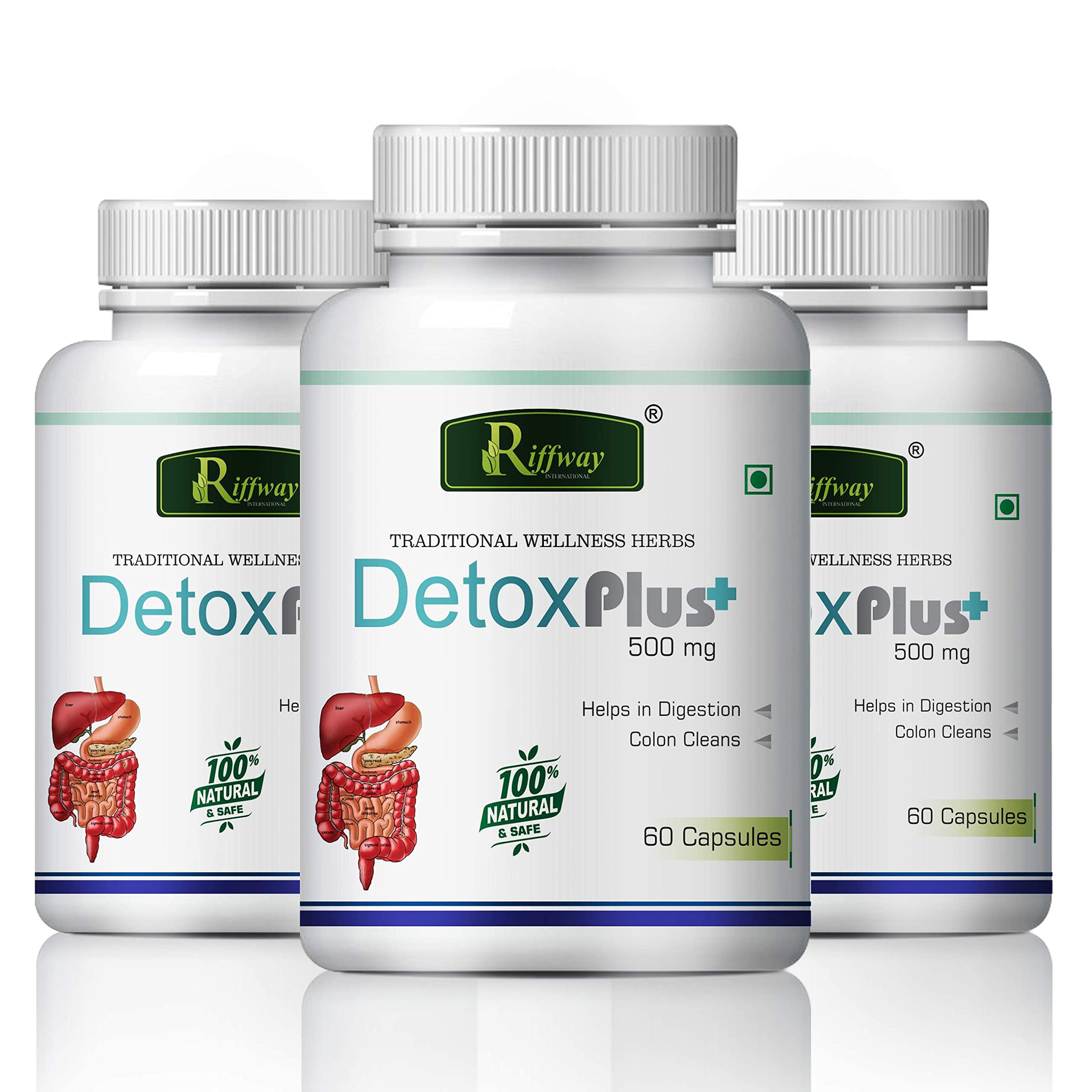 Detox Plus Health Tablets | Liver Capsule Improves Liver Function (Pack Of 3, 180 capsule)