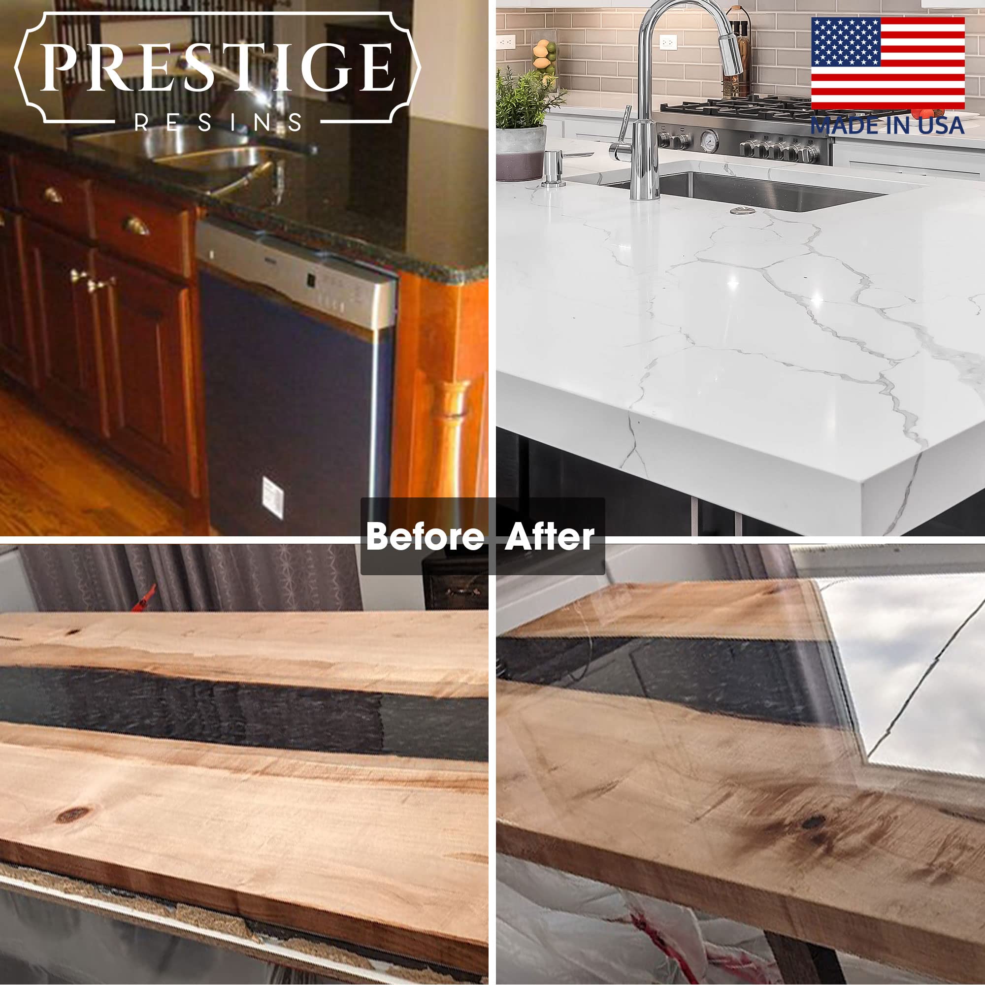 Epoxy Resin for Countertop 2 Gallon Kit UV Resistant Crystal Clear