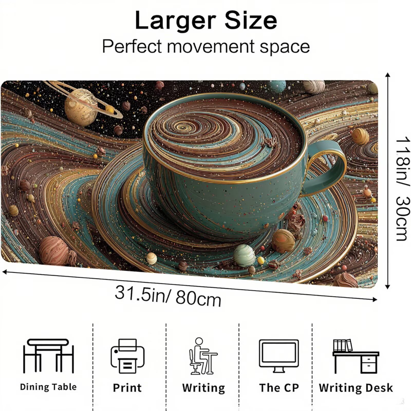 Żółta podkładka pod mysz XXL 1400 x 600 x 3 mm abstrakcyjny uchwyt na biurko akcesoria antypoślizgowa gumowa podstawa i szyte krawędzie podkładka pod mysz dla graczy do dekoracji biura dekoracyjnego