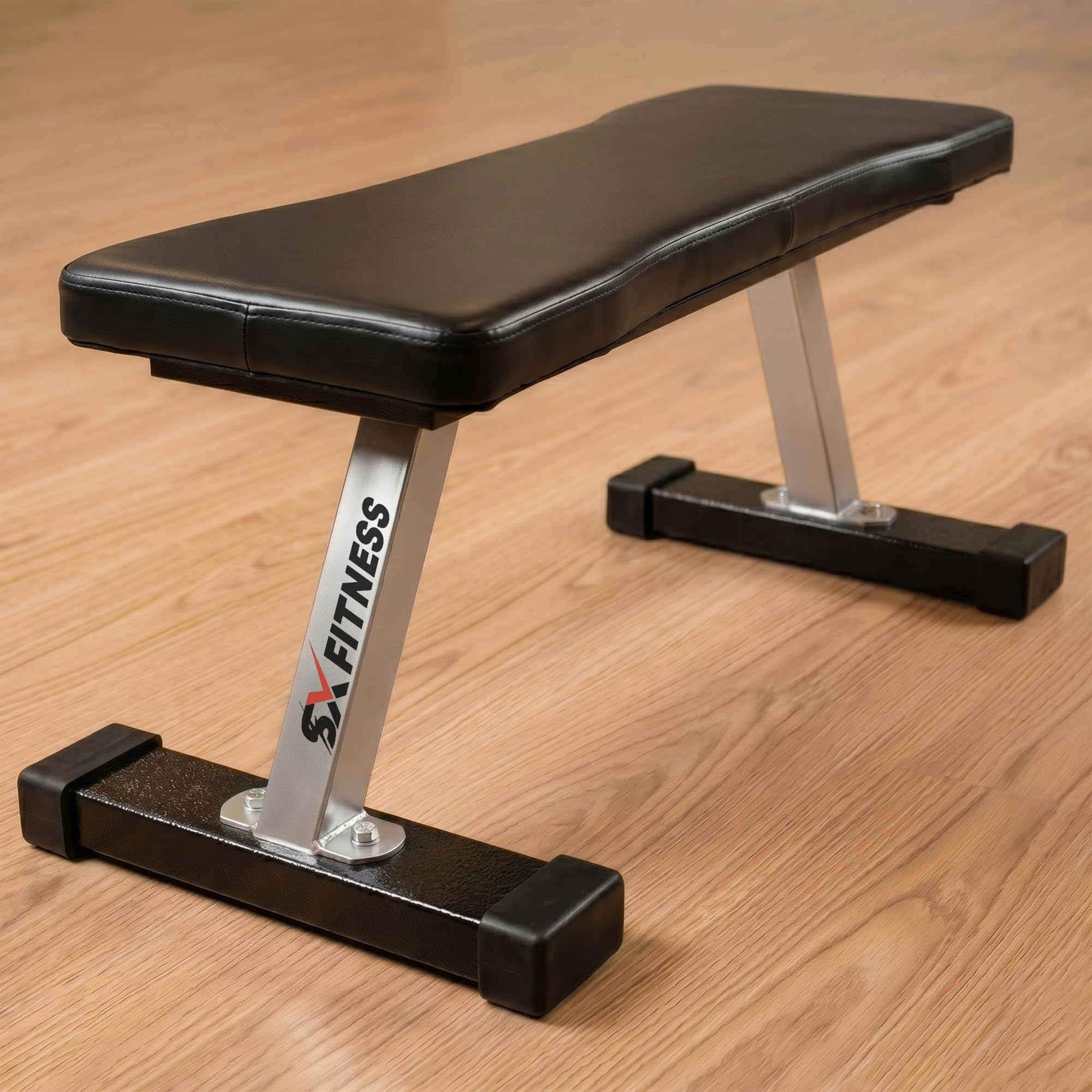SXFitness Flat Bench Pro with Wide Seat, Heavy Duty 290kg Capacity Gym Bench, Premium Steel Frame, High Density Cushion & Anti-Slip Rubber Feet for Home & Commercial Strength Training-image-6