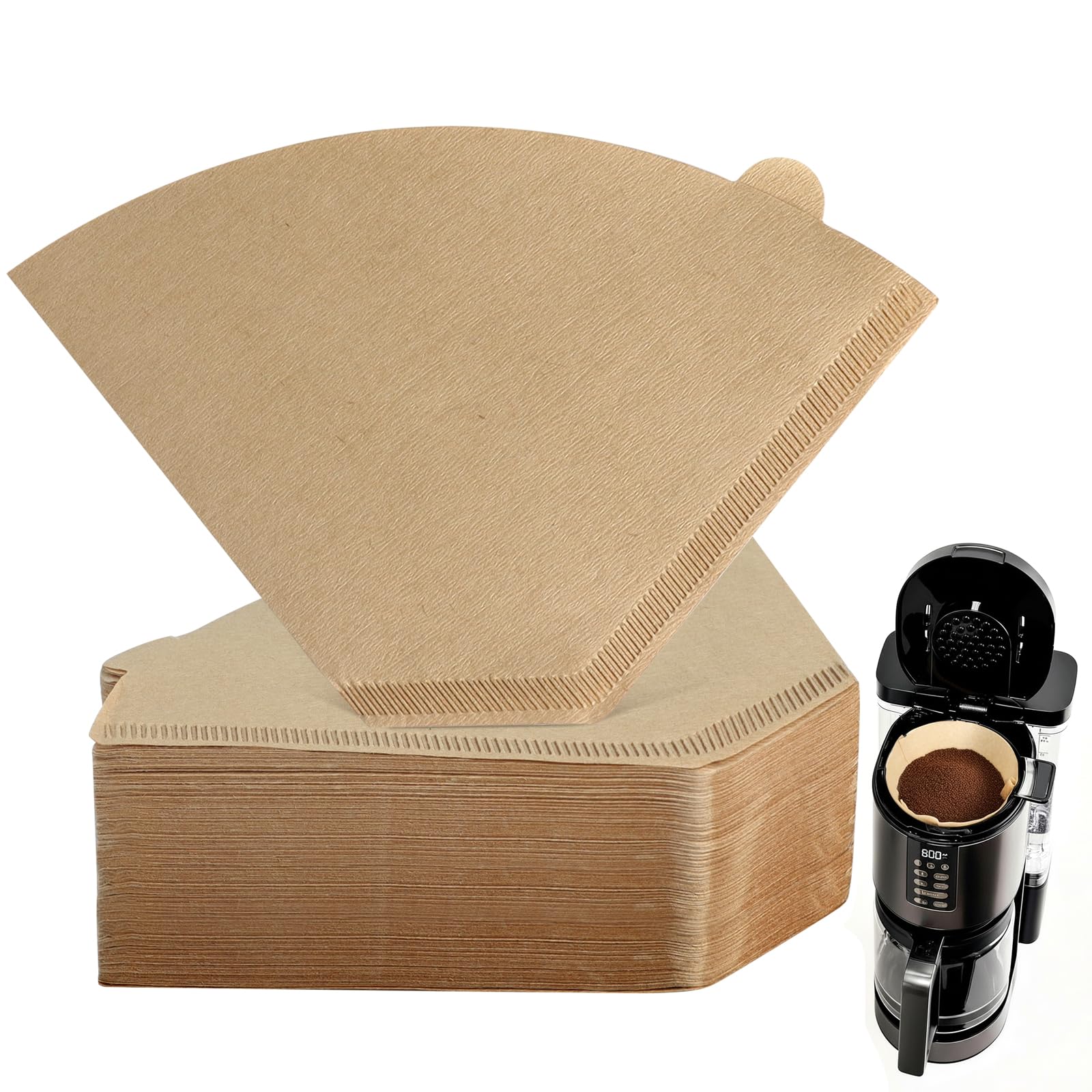 200 Count Cone Coffee Filters #4, Clinuse Unbleached Size 04 Coffee Filters 8-12 Cup, Disposable Natural Paper Filters, No.4 Cone Filters for Ninja, Pour Over and Drip Coffee Maker