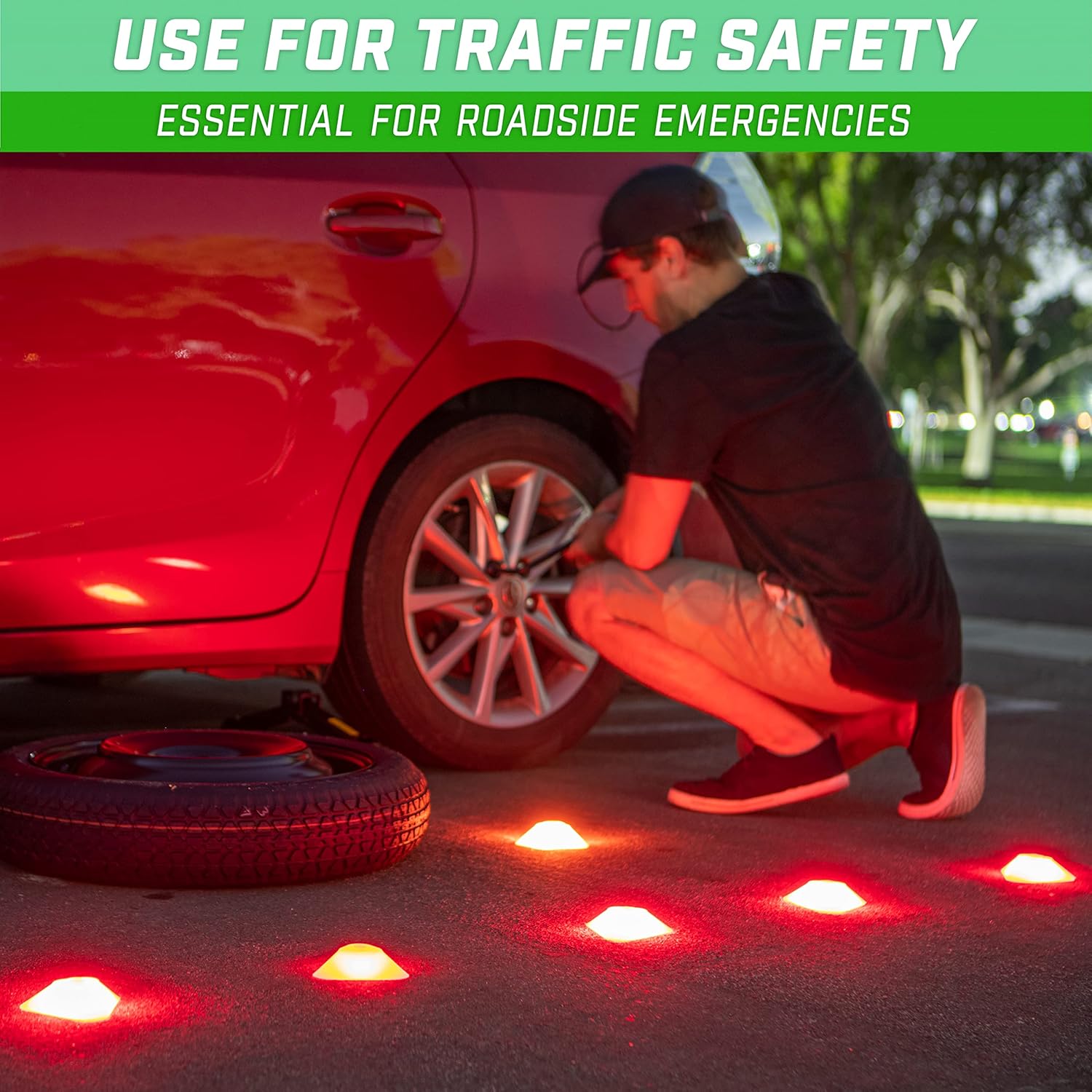 GoSports Modern Light Up Cones - Cycle Between 4 LED Colors for Sports, Traffic Safety, and Glow in The Dark Games - 6 Pack