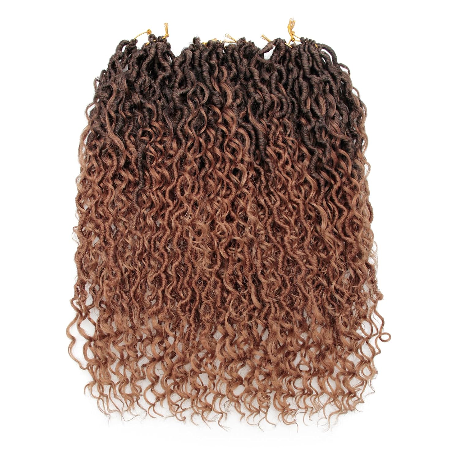 Goddess Locs Crochet Hair 18Inch 8Packs Crochet Locs,Boho Faux Locs With Curly Ends River Hippie Locs Bohemian Locs Crochet Braids(1B/30/27, 18inch(Pack of 8))