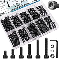 Vista 12 de Taiss 10 piezas de tornillos de cabeza hexagonal de 5/16-18x1, pernos para muebles, tornillos para muebles de acero inoxidable 304, pernos de 1/4