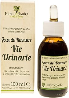 Gocce Del Benessere Vie Urinarie con Uva Ursina e Pilosella, Integratore Alimentare per il benessere delle vie urinarie Lenitivo e Drenante, 1 Flacone 100ml