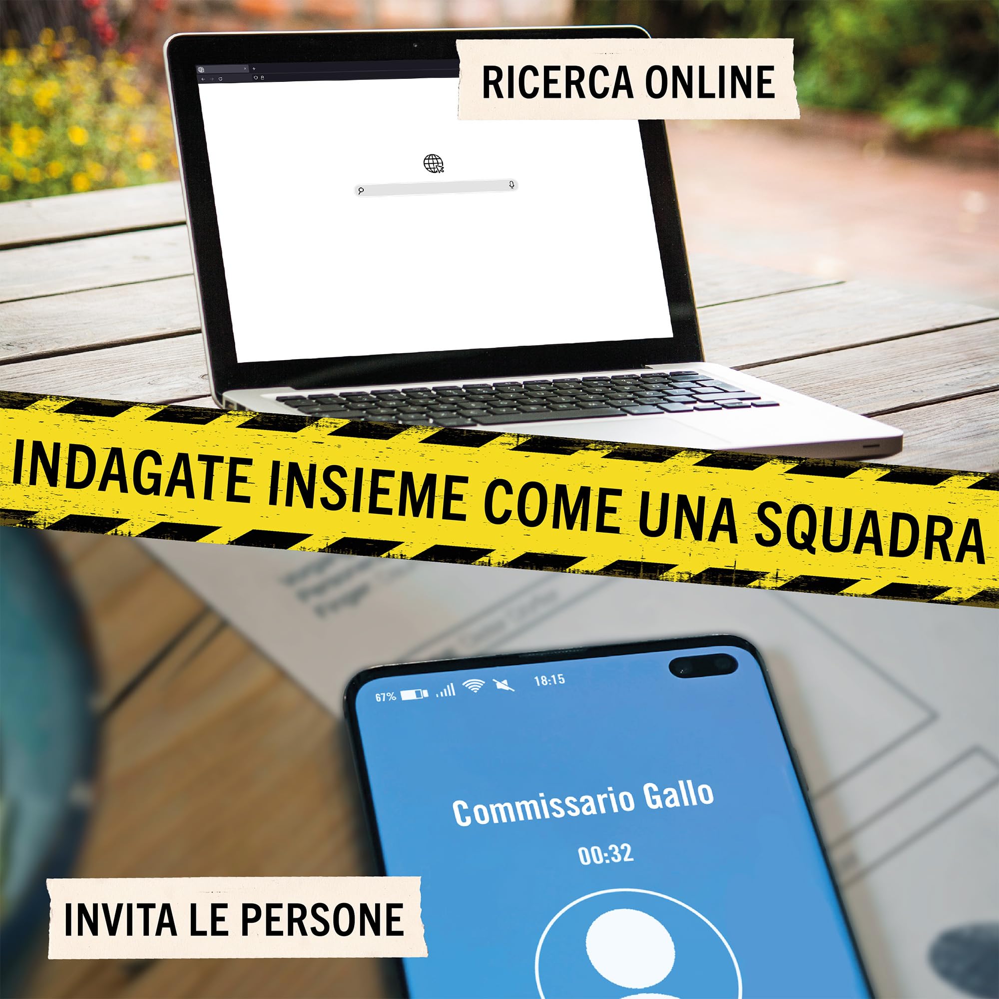 Hidden Games Luogo del Reato – In bilico su un filo – gioco investigativo, tipo Escape Room da tavolo, giochi nascosti, risolvi un caso, gioco detective, caso da risolvere, cold case box