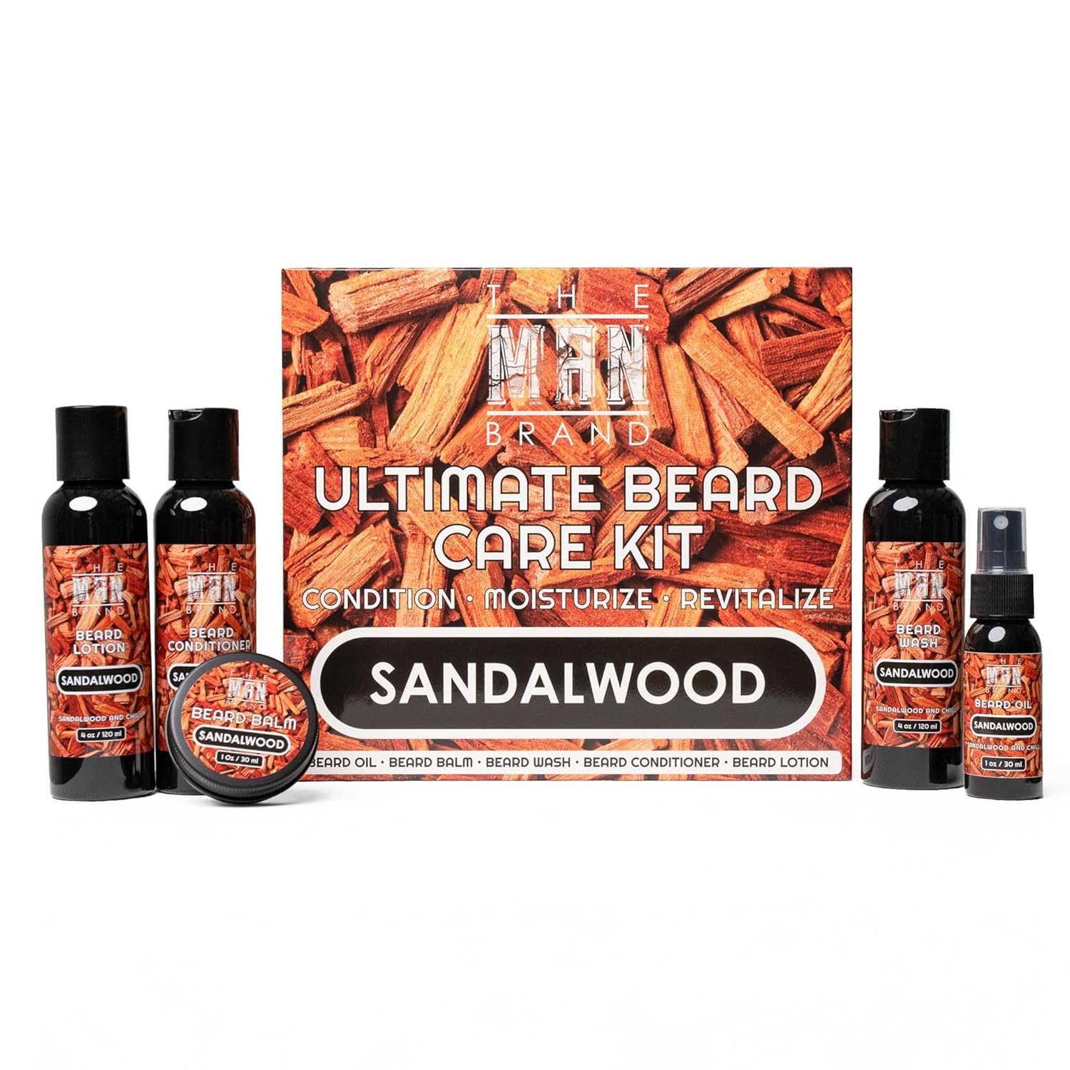 Ultimate Beard Kit Unscented | Fragrance-Free Men’s Grooming Set with Wash, Conditioner, Lotion, Balm & Oil | Moisturizes and Protects Sensitive Skin
