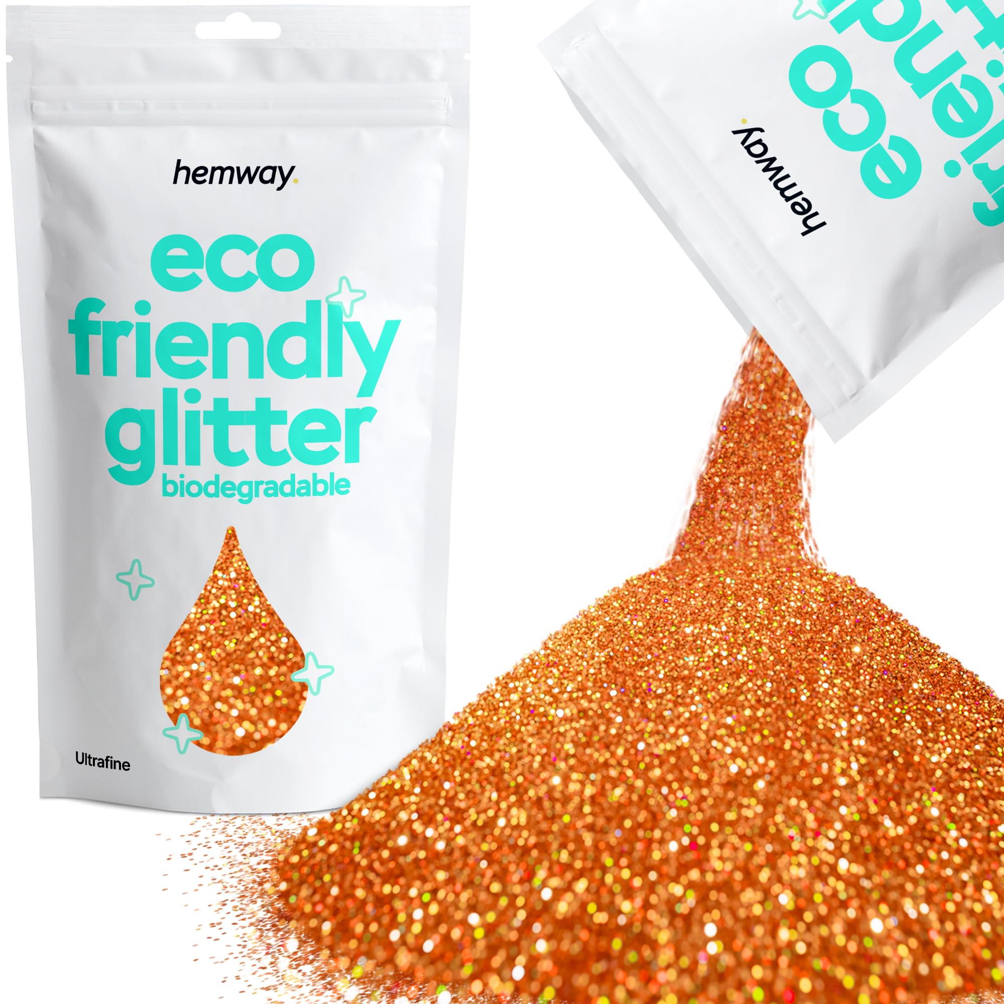 Eco Friendly Biodegradable Glitter, Copper Holographic, Ultrafine (1/128" 0.008" 0.2mm)