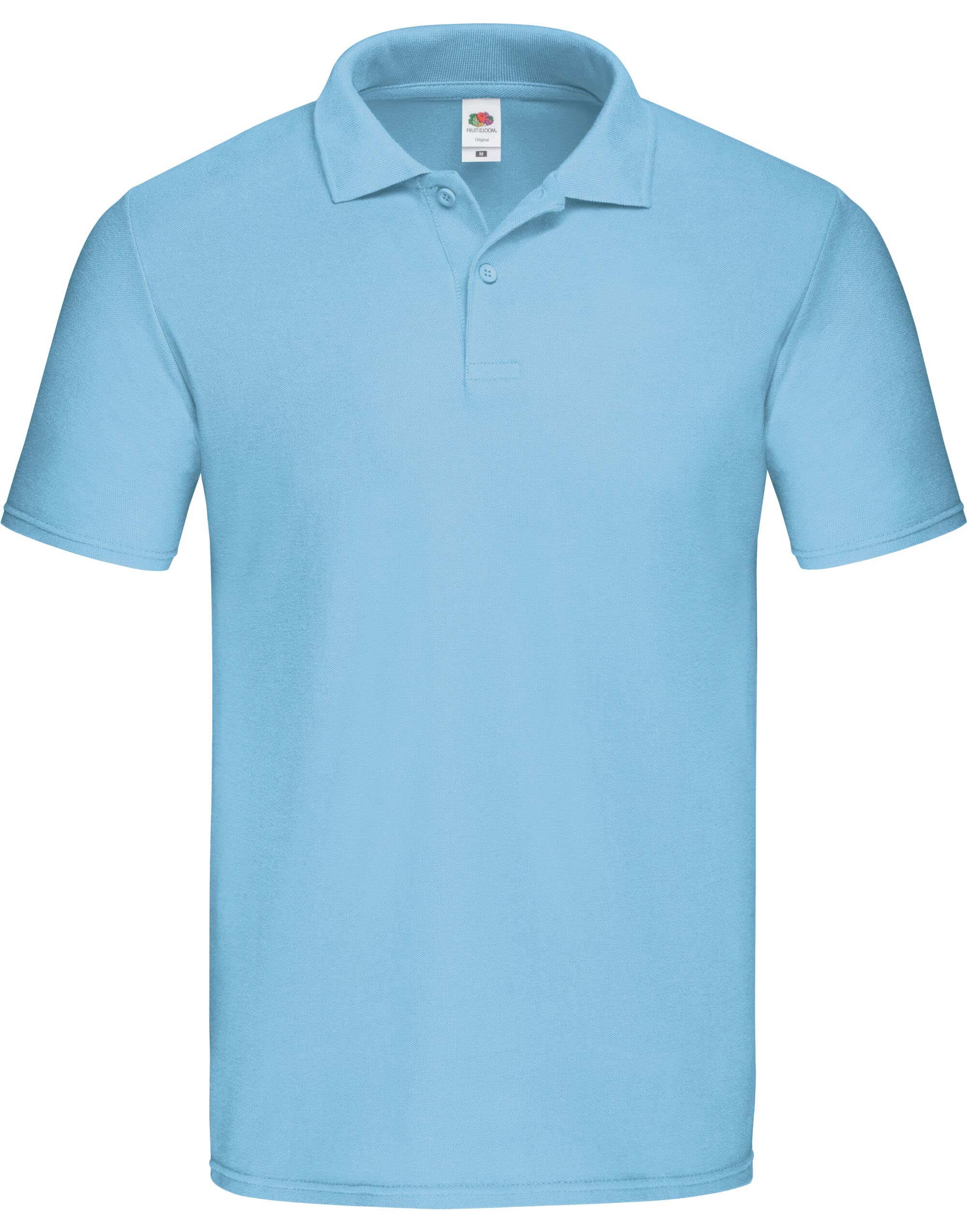 Fruit Of The Loom Men's Sky Blue Fuit Of The Loom 63050 Original Polo Shirt - M