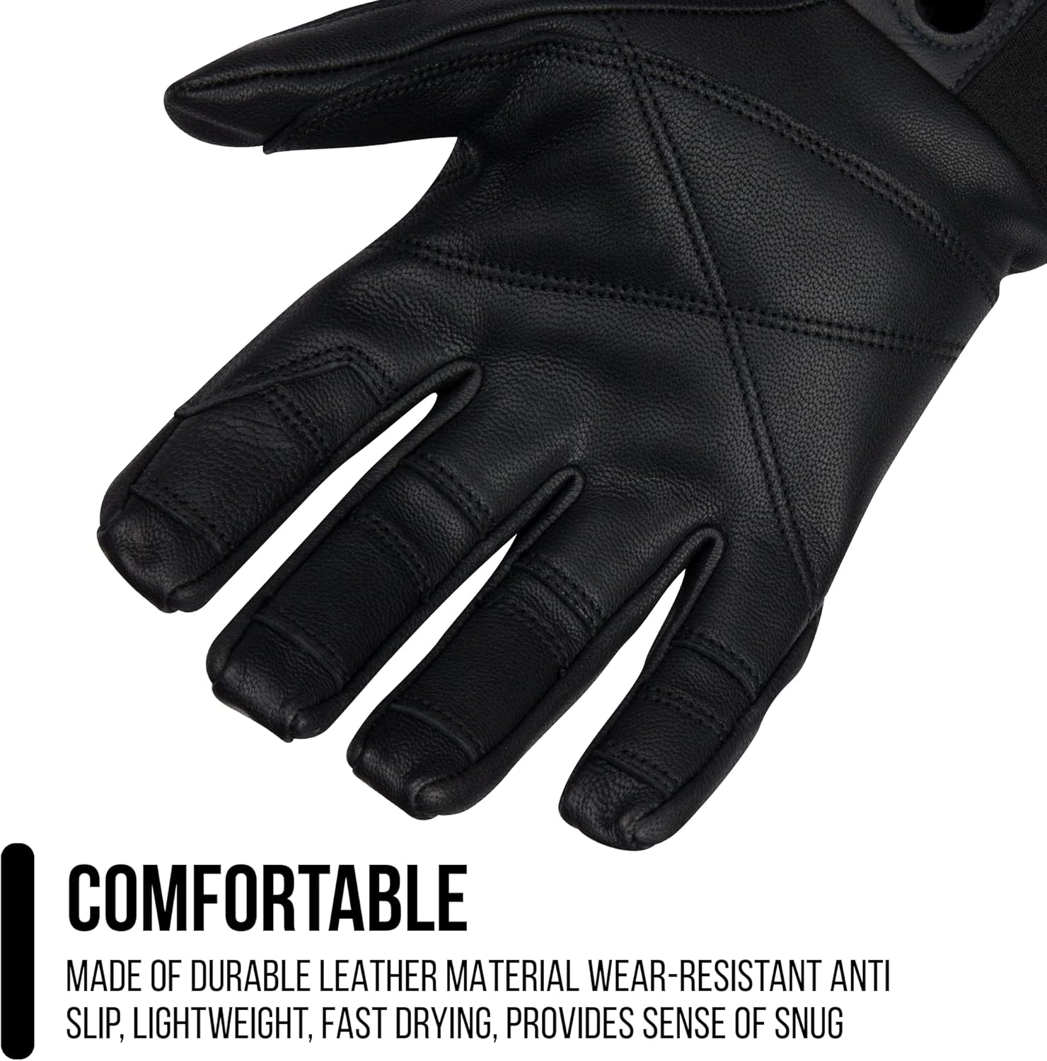 Premium Leather Rappel Gloves for Climbing and Rappelling Black- Durable and Protective Outdoor Gear with Non-Slip Grip and Reinforced Palm for Safety and Comfort